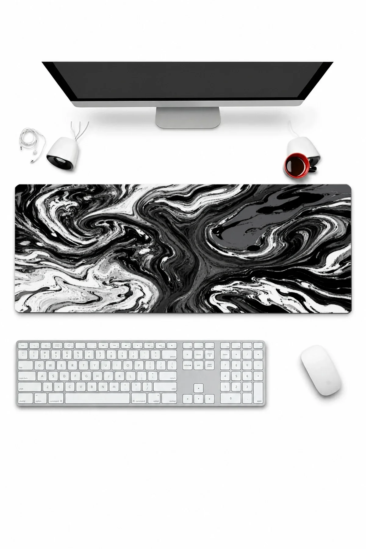 SonicTouch Klavye Mousepad 32x70cm Gece Girdabı Dikişsiz Pürüzsüz Sıvı Geçirmez Kaymaz Taban