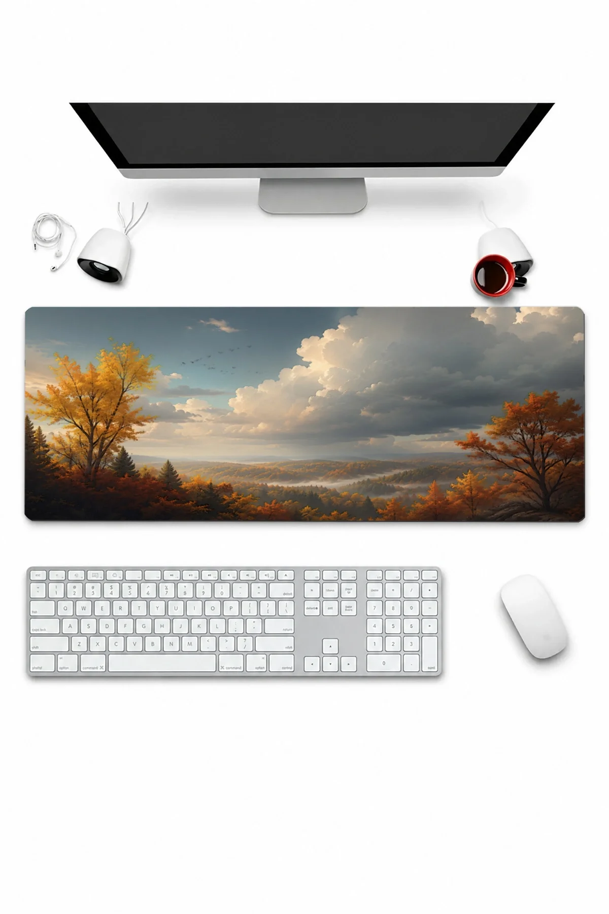 SonicTouch Klavye Mousepad 32x70cm Fırtına Vadisi Dikişsiz Pürüzsüz Sıvı Geçirmez Kaymaz Taban