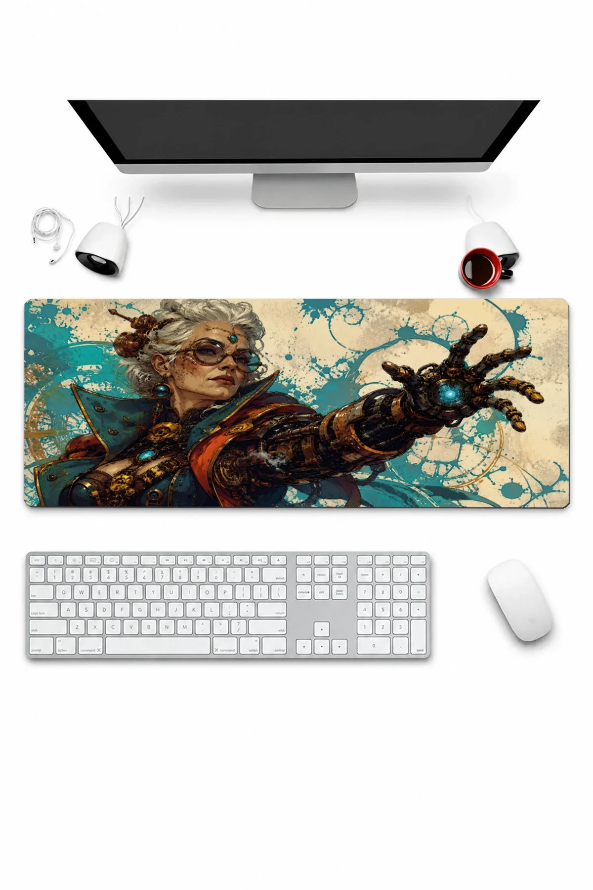 SonicTouch Klavye Mousepad 32x70cm Bakır Bilge Dikişsiz Pürüzsüz Sıvı Geçirmez Kaymaz Taban
