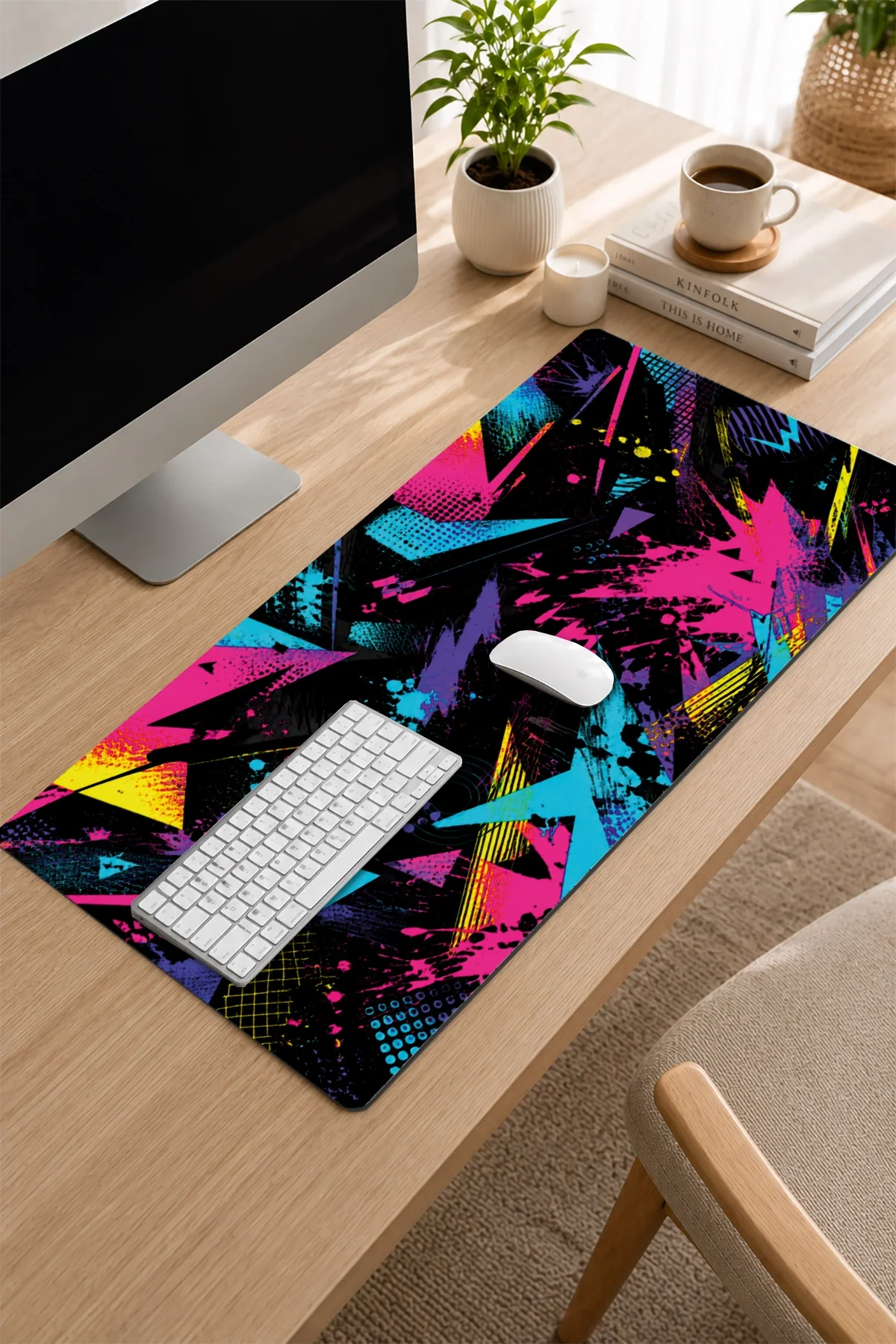 SonicTouch Klavye Mousepad 32x70cm Retro Patlama Dikişsiz Pürüzsüz Sıvı Geçirmez Kaymaz Taban