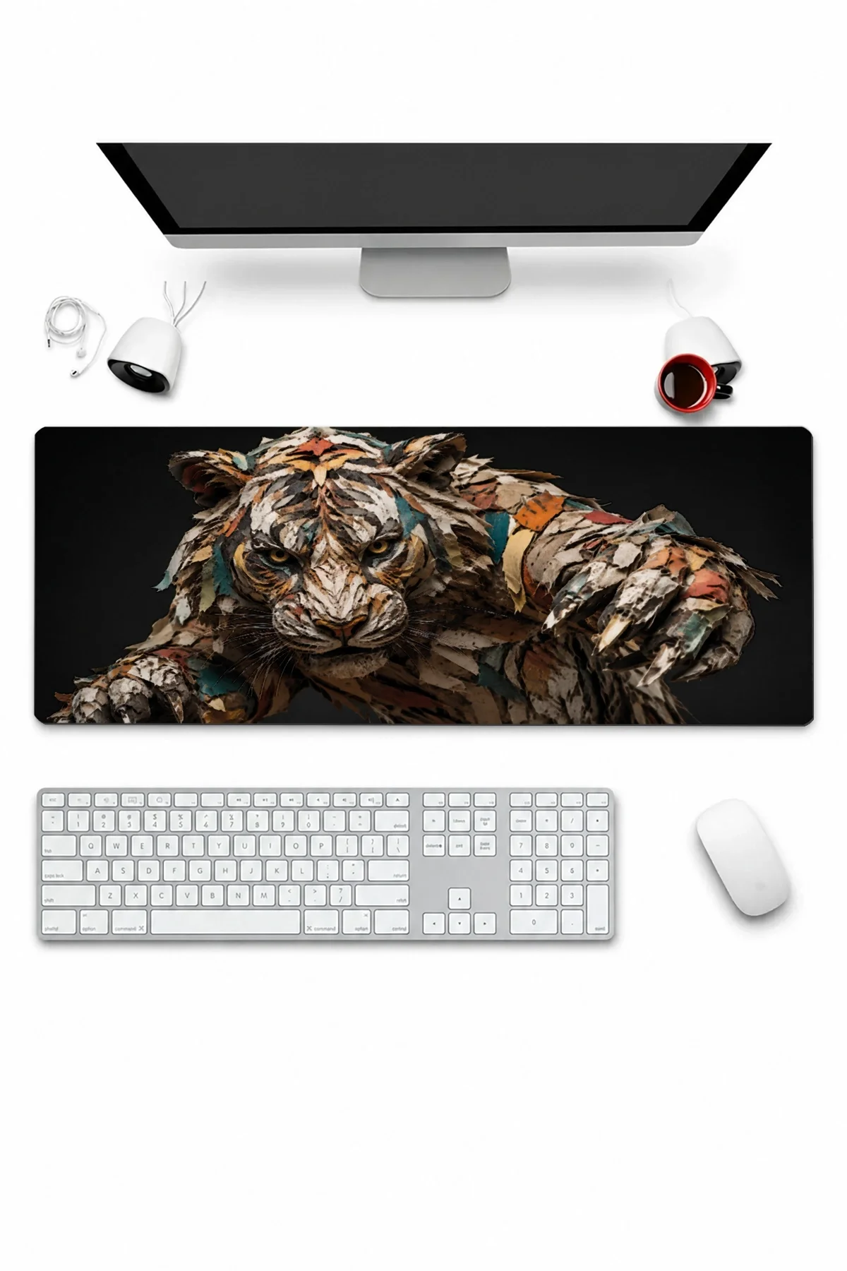 SonicTouch Klavye Mousepad 32x70cm Kağıttan Kaplan Dikişsiz Pürüzsüz Sıvı Geçirmez Kaymaz Taban