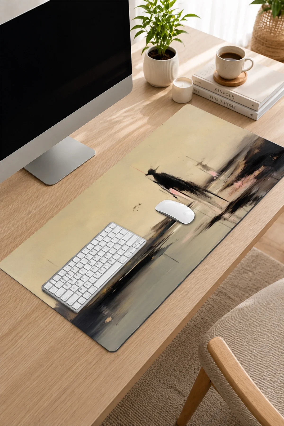 SonicTouch Klavye Mousepad 32x70cm Yalnız Gölge Dikişsiz Pürüzsüz Sıvı Geçirmez Kaymaz Taban