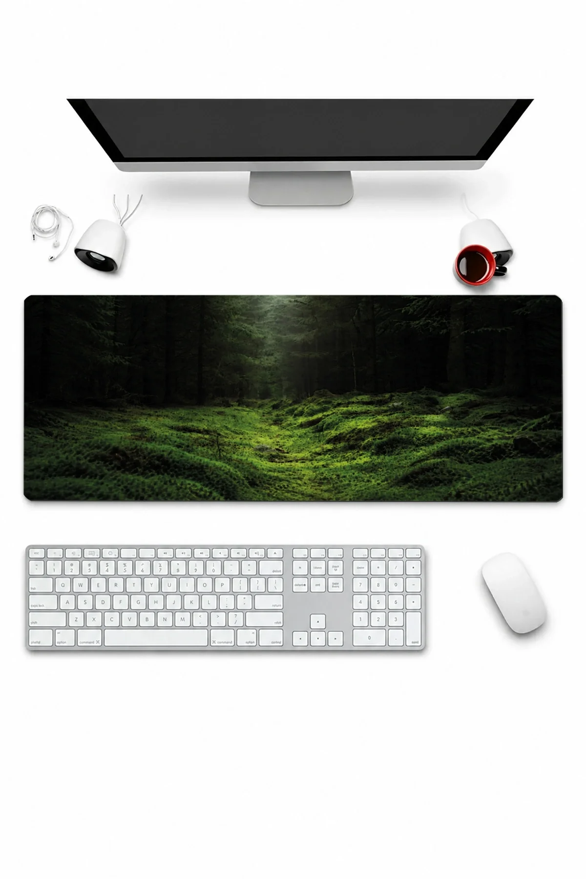 SonicTouch Klavye Mousepad 32x70cm Yosun Vadisi Dikişsiz Pürüzsüz Sıvı Geçirmez Kaymaz Taban