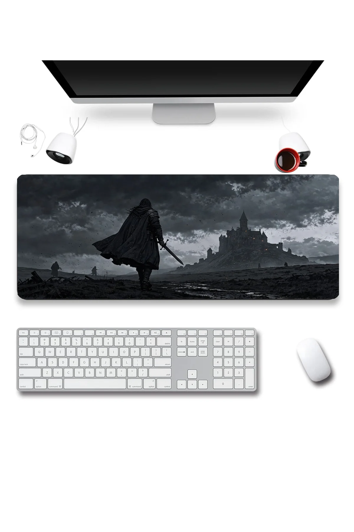 SonicTouch Klavye Mousepad 32x70cm Fırtına Muhafızı Dikişsiz Pürüzsüz Sıvı Geçirmez Kaymaz Taban