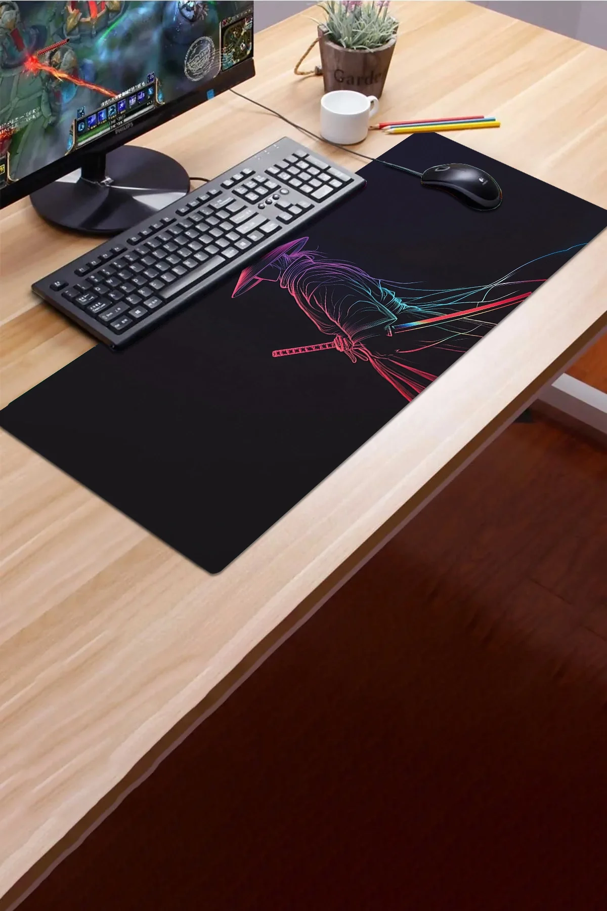 SonicTouch Klavye Mousepad 32x70cm Işık Muhafızı Dikişsiz Pürüzsüz Sıvı Geçirmez Kaymaz Taban