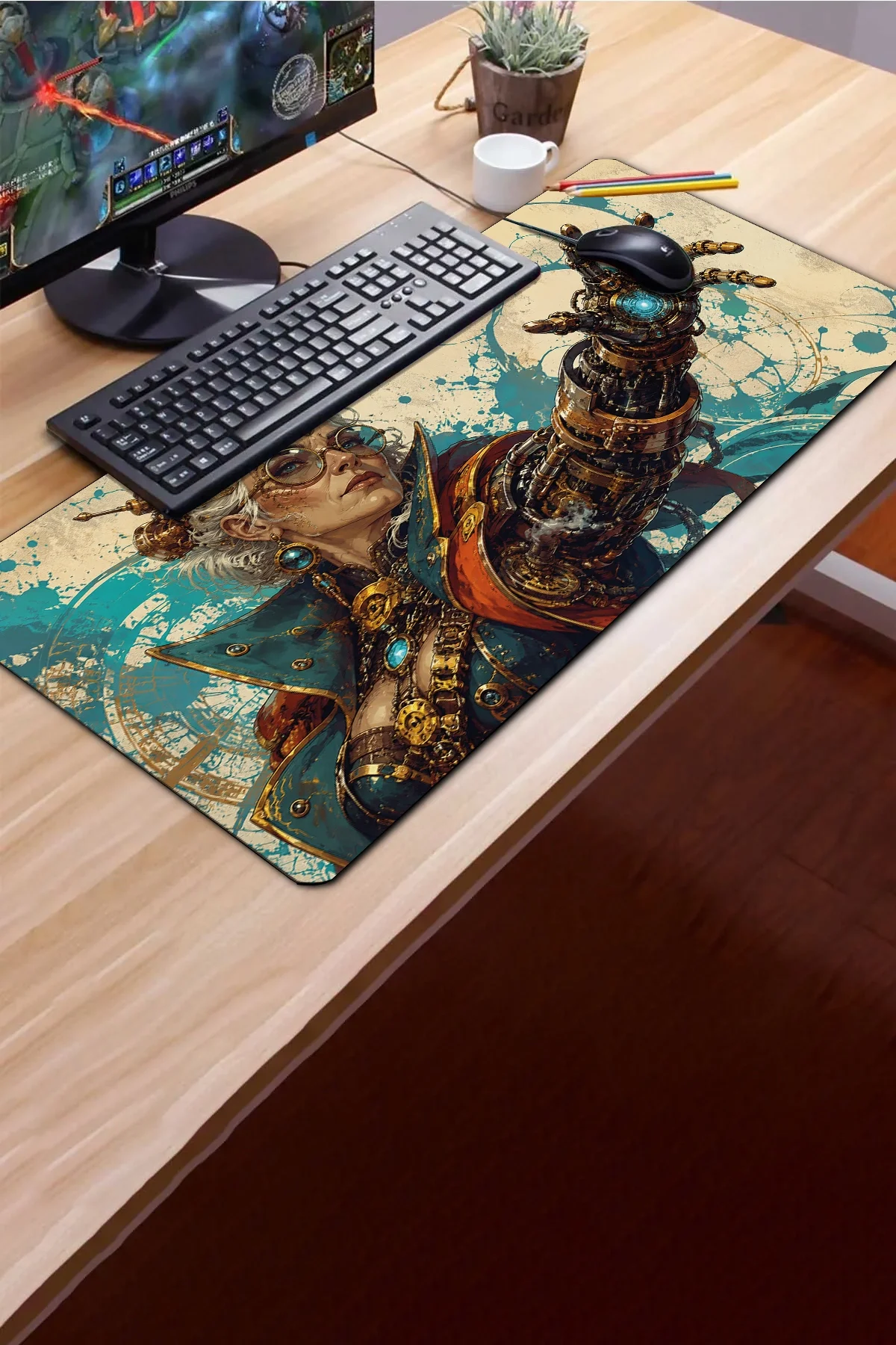 SonicTouch Klavye Mousepad 40x90cm Bakır Bilge Dikişsiz Pürüzsüz Sıvı Geçirmez Kaymaz Taban