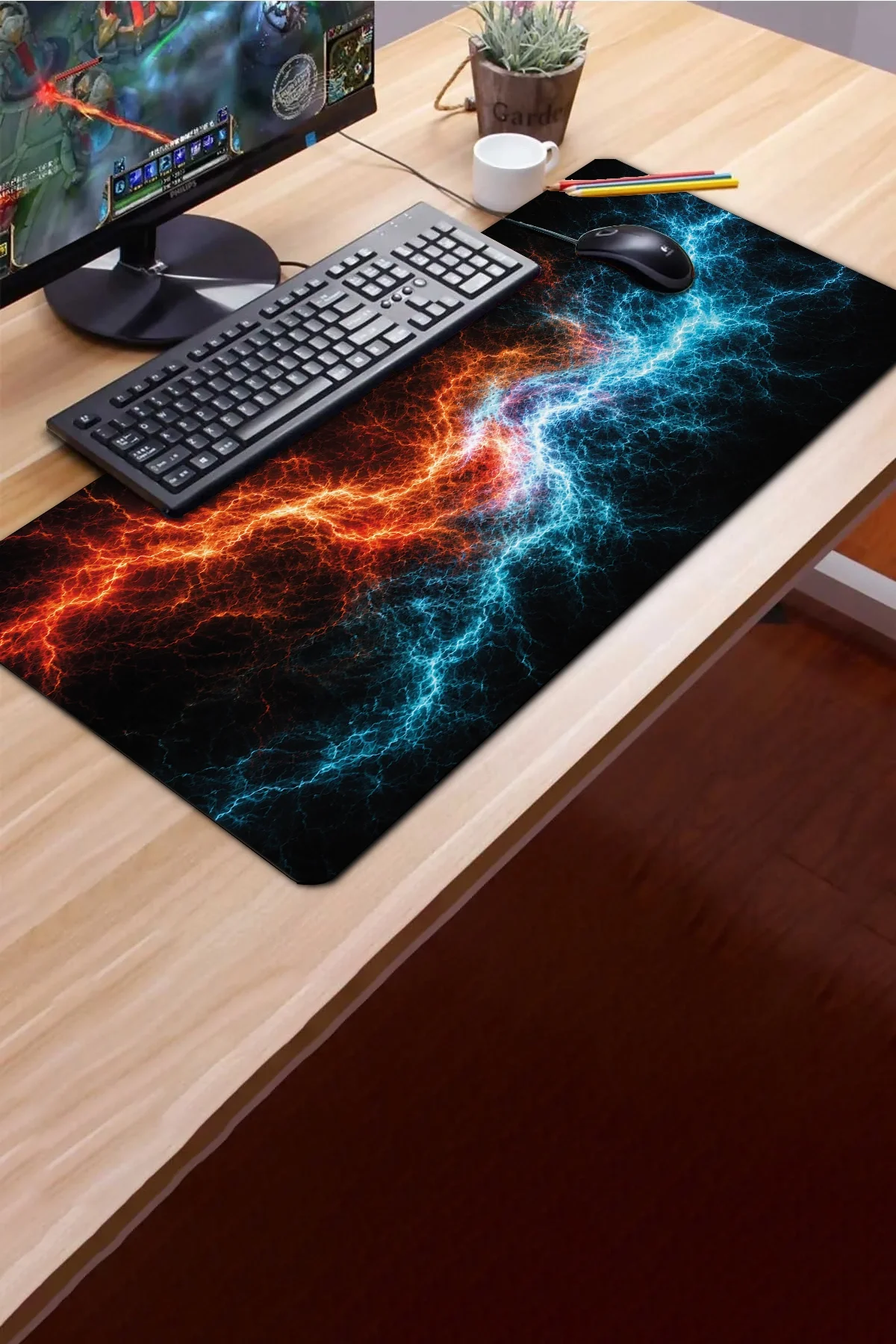 SonicTouch Klavye Mousepad 40x90cm Enerji Kırılması Dikişsiz Pürüzsüz Sıvı Geçirmez Kaymaz Taban