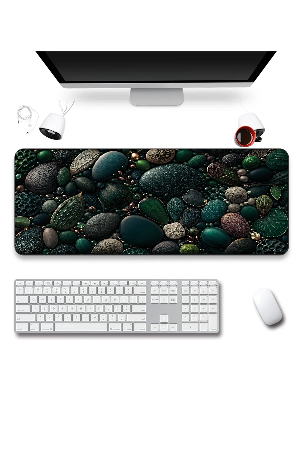SonicTouch Klavye Mousepad 40x90cm Orman Mücevherleri Dikişsiz Pürüzsüz Sıvı Geçirmez Kaymaz Taban