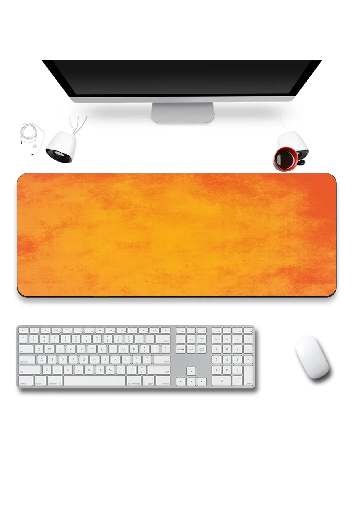 SonicTouch Klavye Mousepad 40x90cm Gün Batımı Dokusu Dikişsiz Pürüzsüz Sıvı Geçirmez Kaymaz Taban