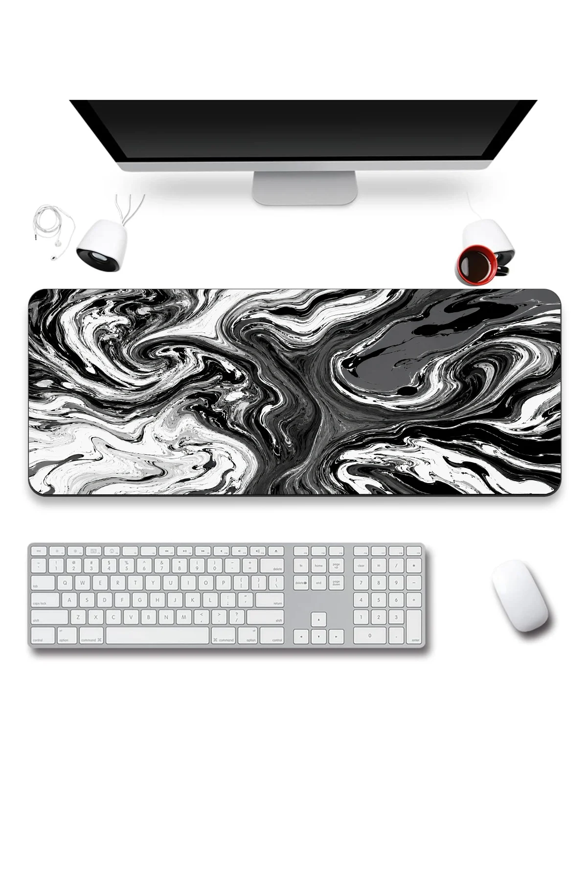 SonicTouch Klavye Mousepad 40x90cm Gece Girdabı Dikişsiz Pürüzsüz Sıvı Geçirmez Kaymaz Taban