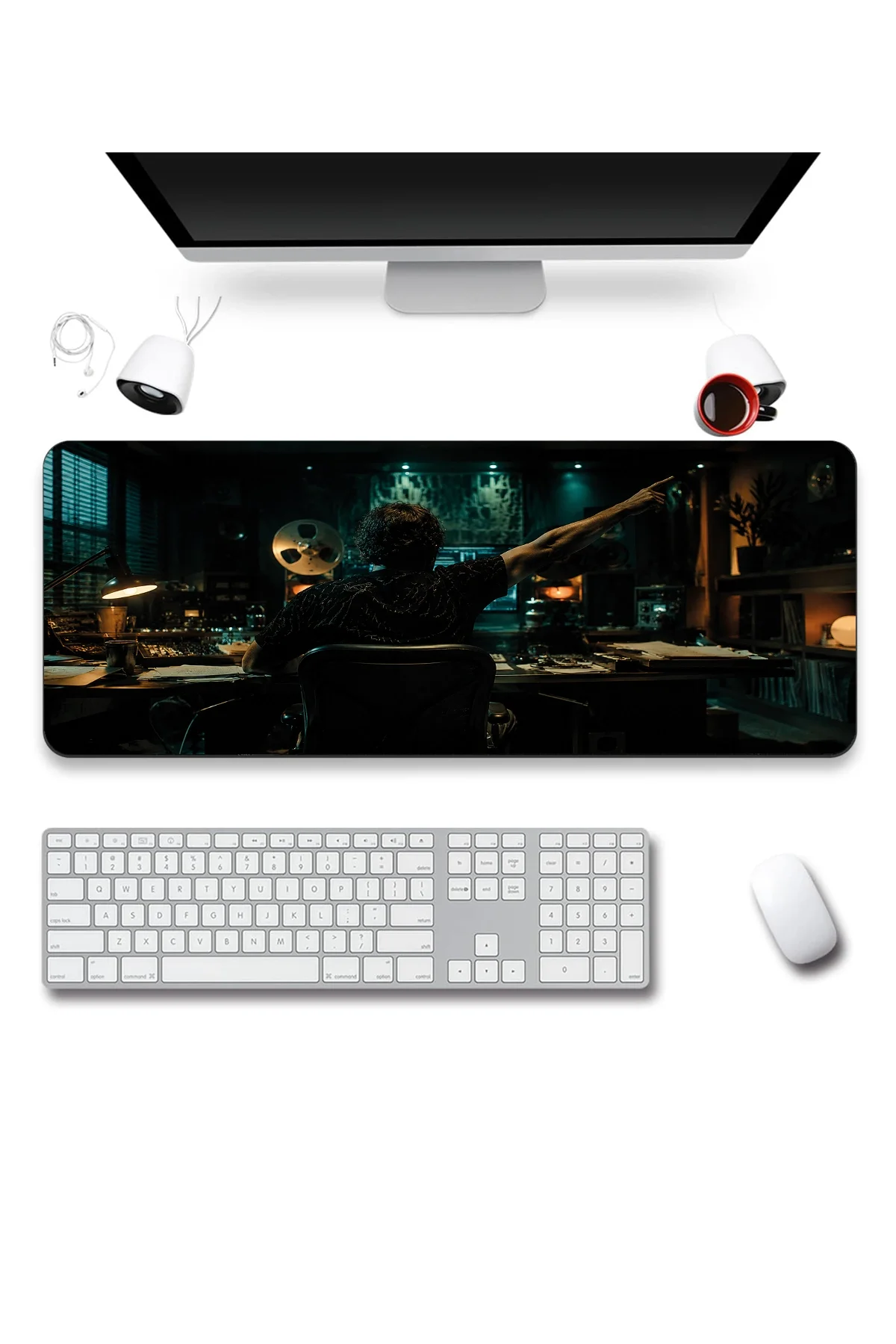 SonicTouch Klavye Mousepad 40x90cm Perde Arkası Dikişsiz Pürüzsüz Sıvı Geçirmez Kaymaz Taban