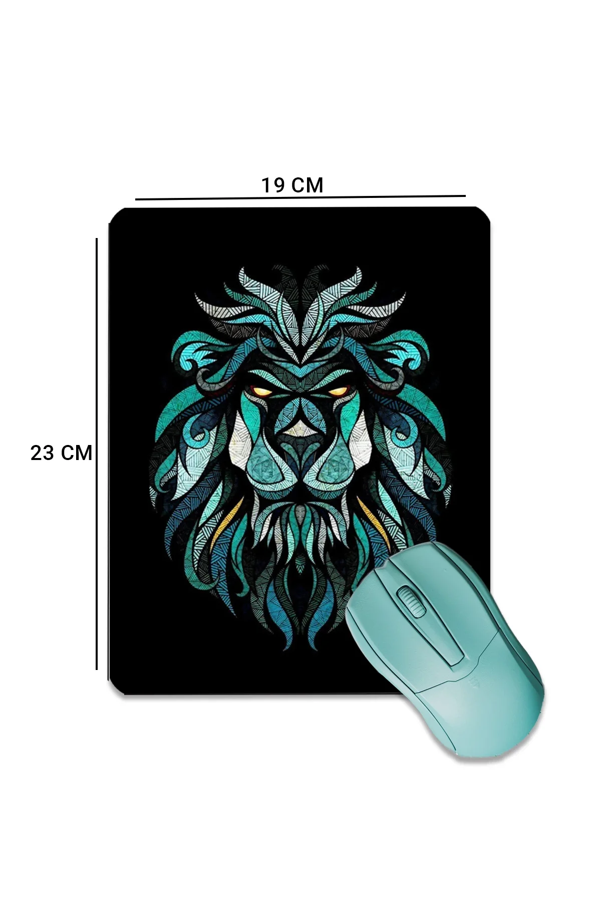 SonicTouch Mozaik Aslan Yeşil Pürüzsüz Yüzey Kaymaz Taban Dikişsiz Kenar Gamer Oyuncu Mouse Pad 19x23cm