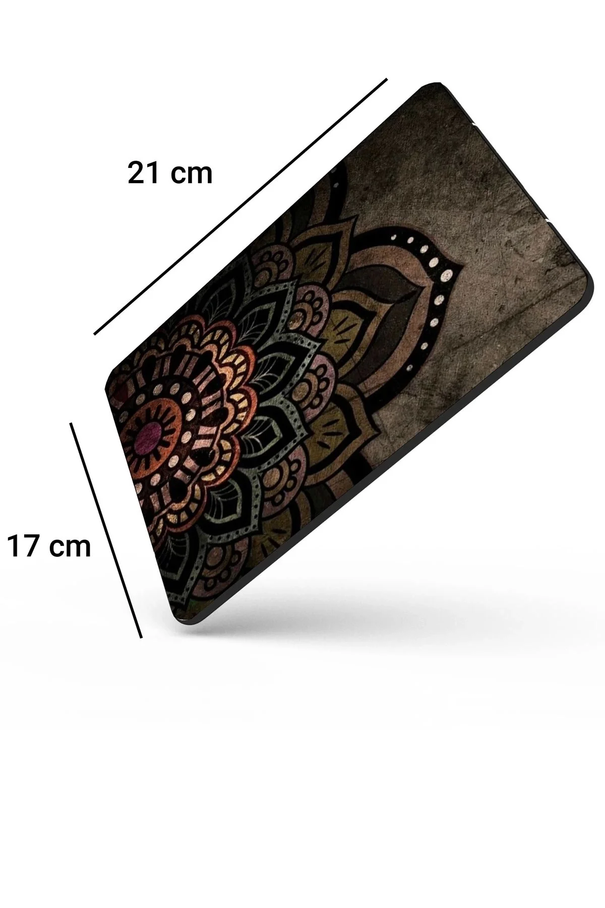 SonicTouch Mandala Desenli Kahverengi Çiçekli Kaydırmaz Gaming Oyuncu Dikişsiz Mouse Pad17x21cm
