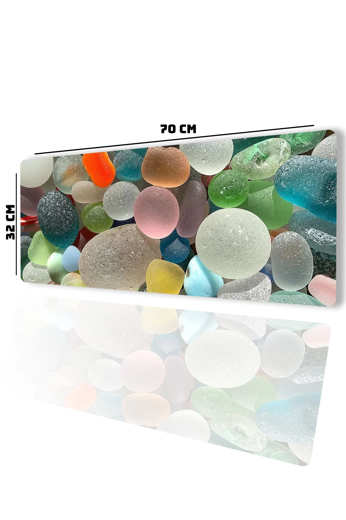 SonicTouch Renkli Çakmak Taşları Gamer Oyuncu Dikişsiz Sıvı Geçirmez Klavye Mouse Pad 32x70Cm