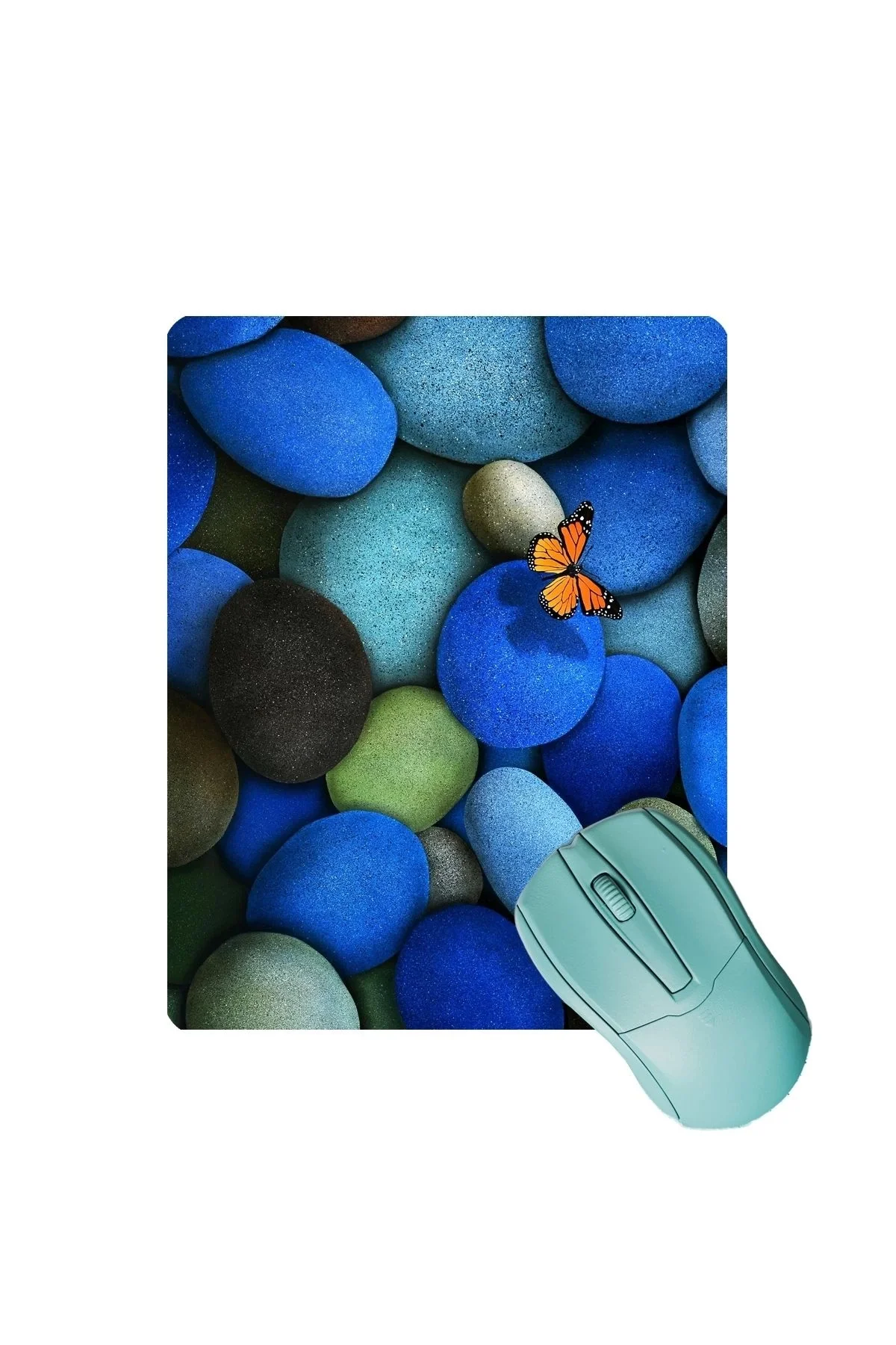 SonicTouch Mavi Taş Desenli Kaydırmaz Gaming Oyuncu Masaüstü Dikişsiz Mouse Pad 17x21cm