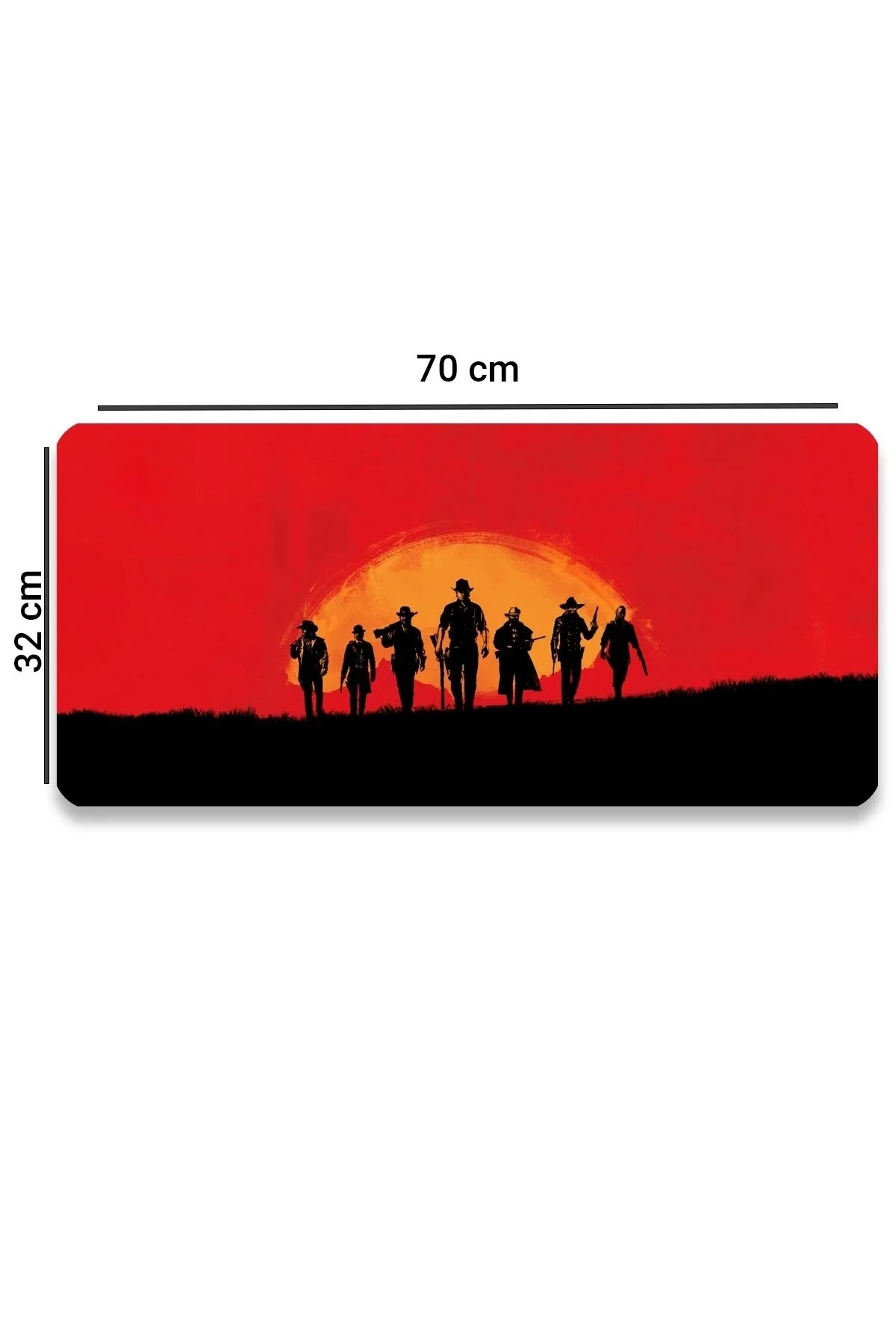 SonicTouch Red Dead Redemption Kaymaz Gaming Oyuncu Masaüstü Dikişsiz Kırmızı Klavye Mouse Pad 32x70Cm