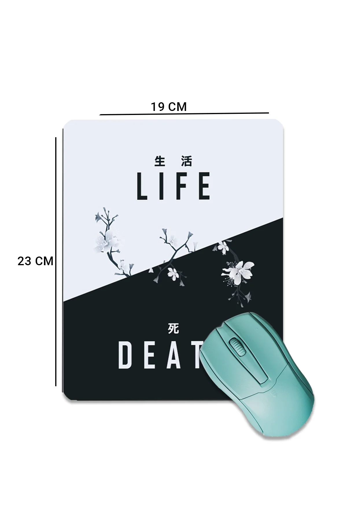 SonicTouch Life and Death Pürüzsüz Yüzey Kaymaz Taban Dikişsiz Kenar Gamer Oyuncu Mouse Pad 19x23cm