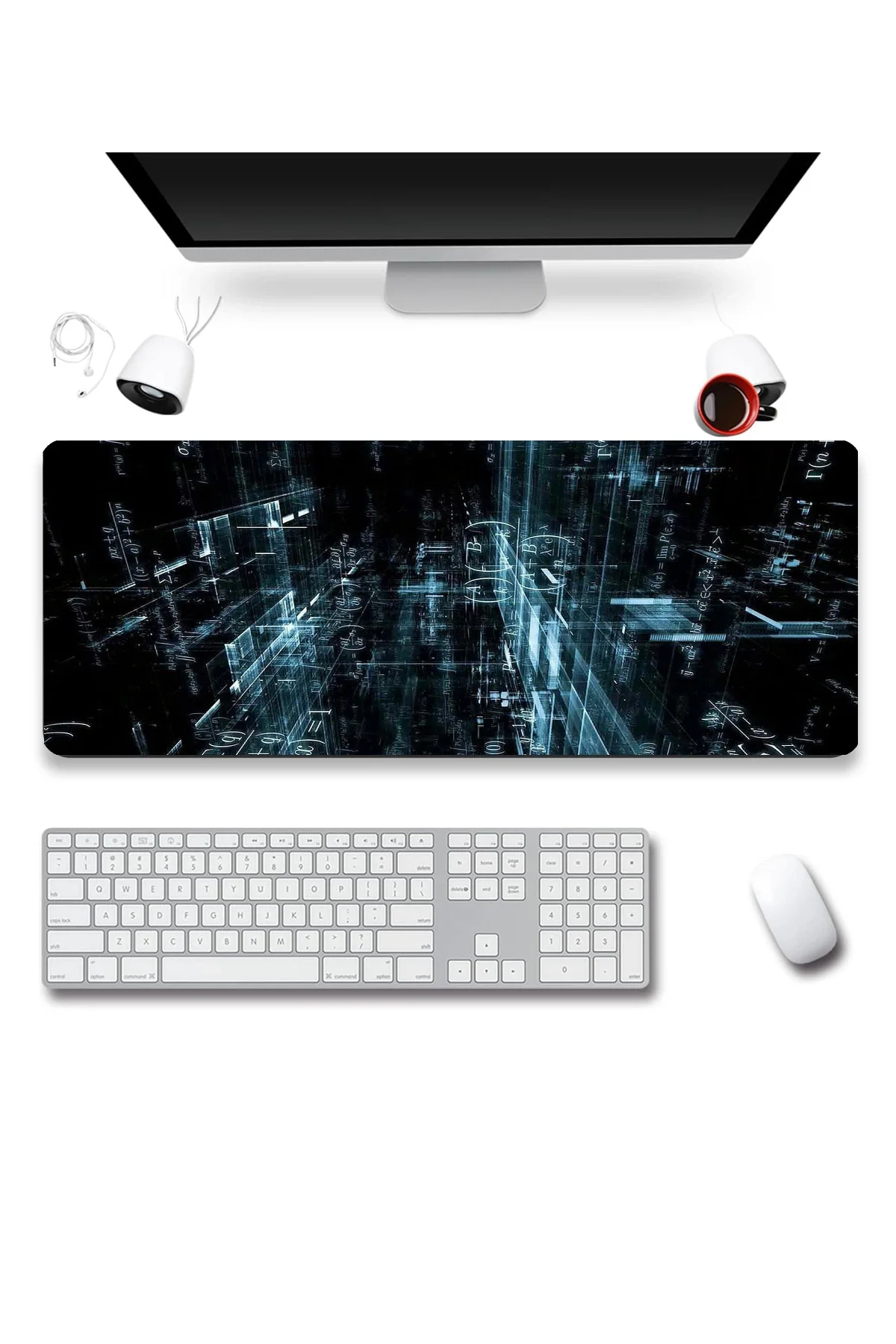 SonicTouch Sanal Gerçeklik Mavi Gamer Oyuncu Dikişsiz Sıvı Geçirmez Klavye Mouse Pad 32x70Cm