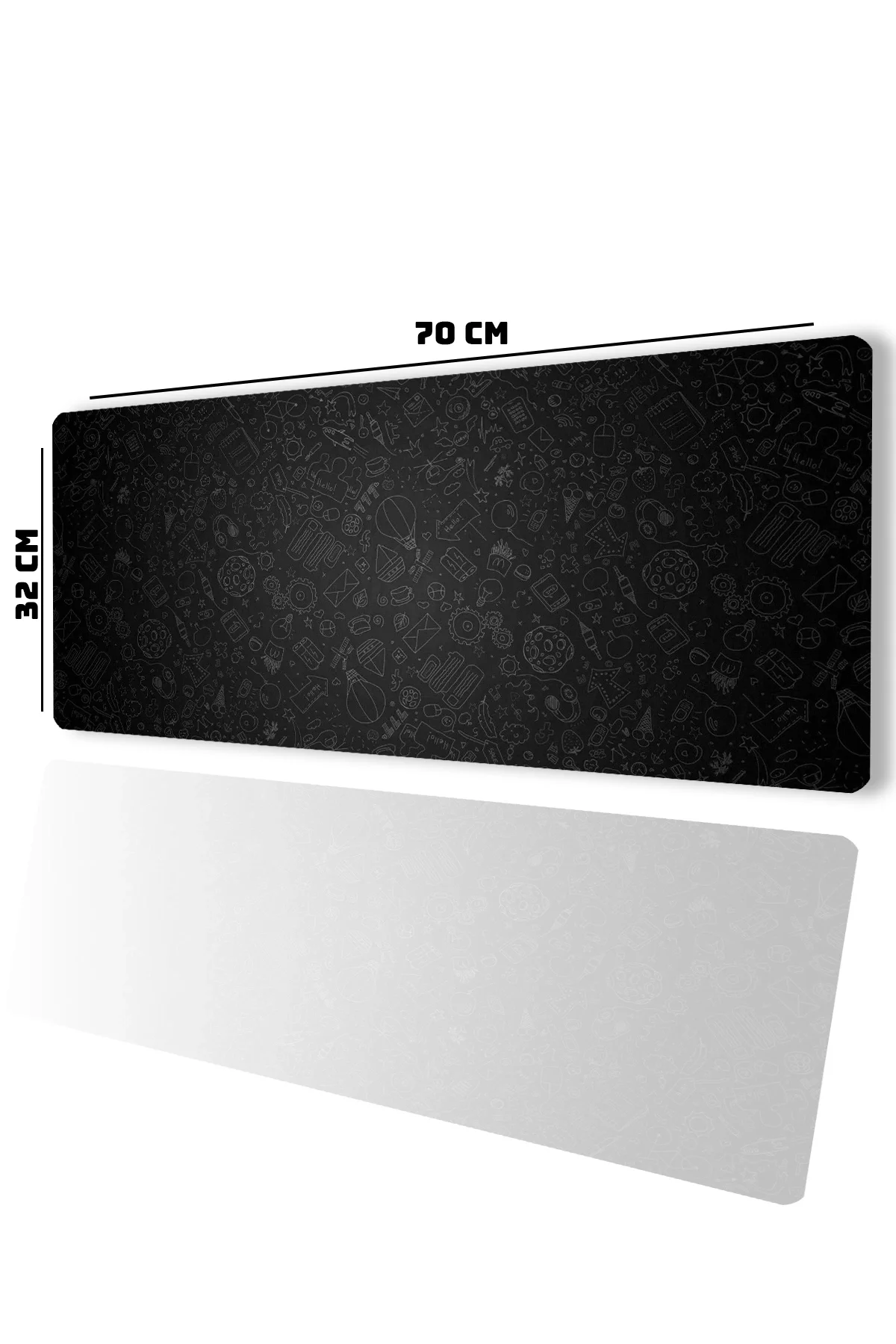 SonicTouch Beyin Fırtınası İkonlar Gamer Oyuncu Dikişsiz Sıvı Geçirmez Klavye Mouse Pad 32x70Cm