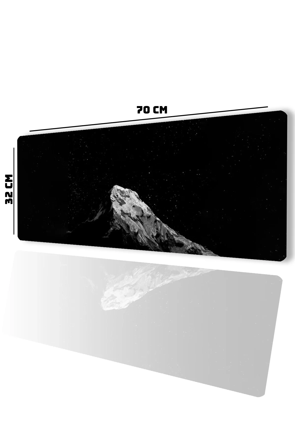 SonicTouch Siyah Dağ Temalı Gamer Oyuncu Dikişsiz Sıvı Geçirmez Klavye Mouse Pad 32x70Cm