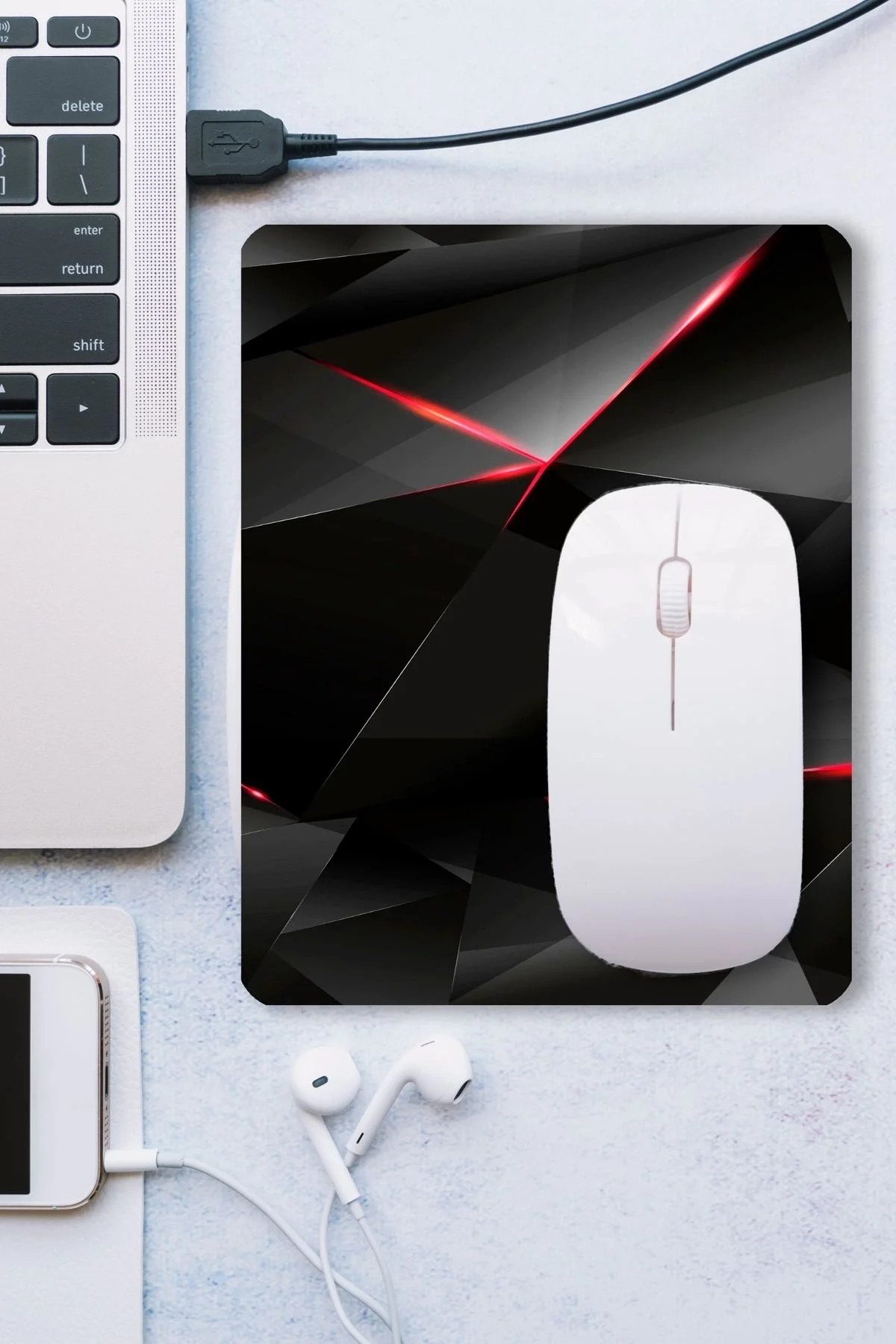 SonicTouch Siyah Kaydırmaz Gaming Oyuncu Masaüstü Dikişsiz Mouse Pad 17x21cm