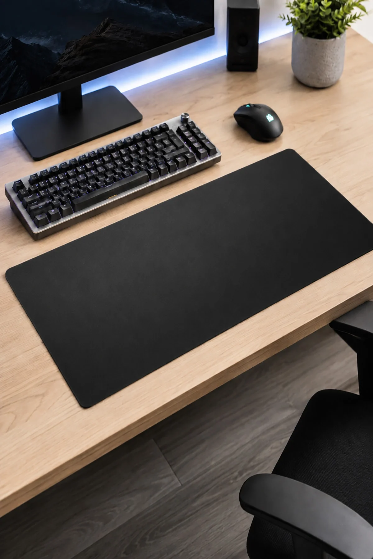 SonicTouch Siyah XXL Gamer Klavye Mouse Pad 40x90cm Kaymaz Tabanlı Dikişsiz Pürüzsüz Yüzey