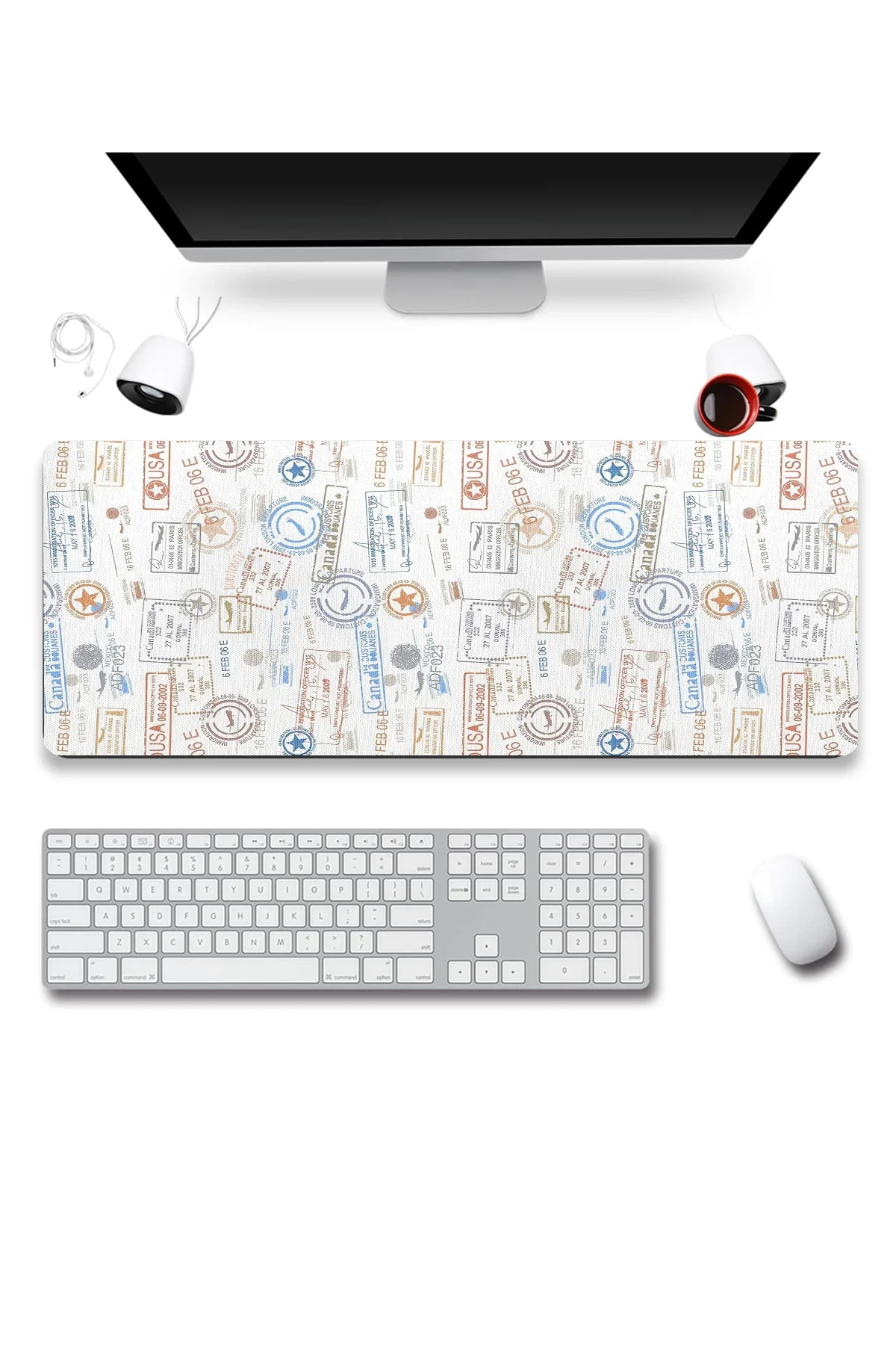 SonicTouch Damga Pulu Koleksiyonu Gamer Oyuncu Dikişsiz Sıvı Geçirmez Klavye Mouse Pad 32x70Cm