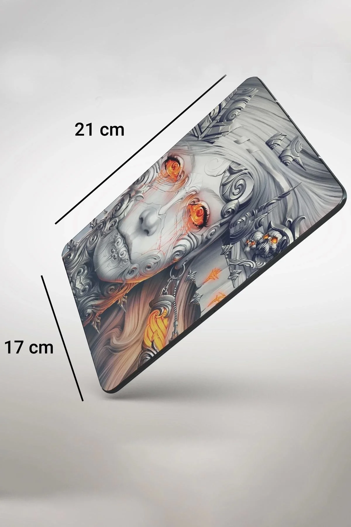 SonicTouch Tanrıça Desenli Gri Kaydırmaz Gaming Oyuncu Masaüstü Dikişsiz Mouse Pad 17x21cm