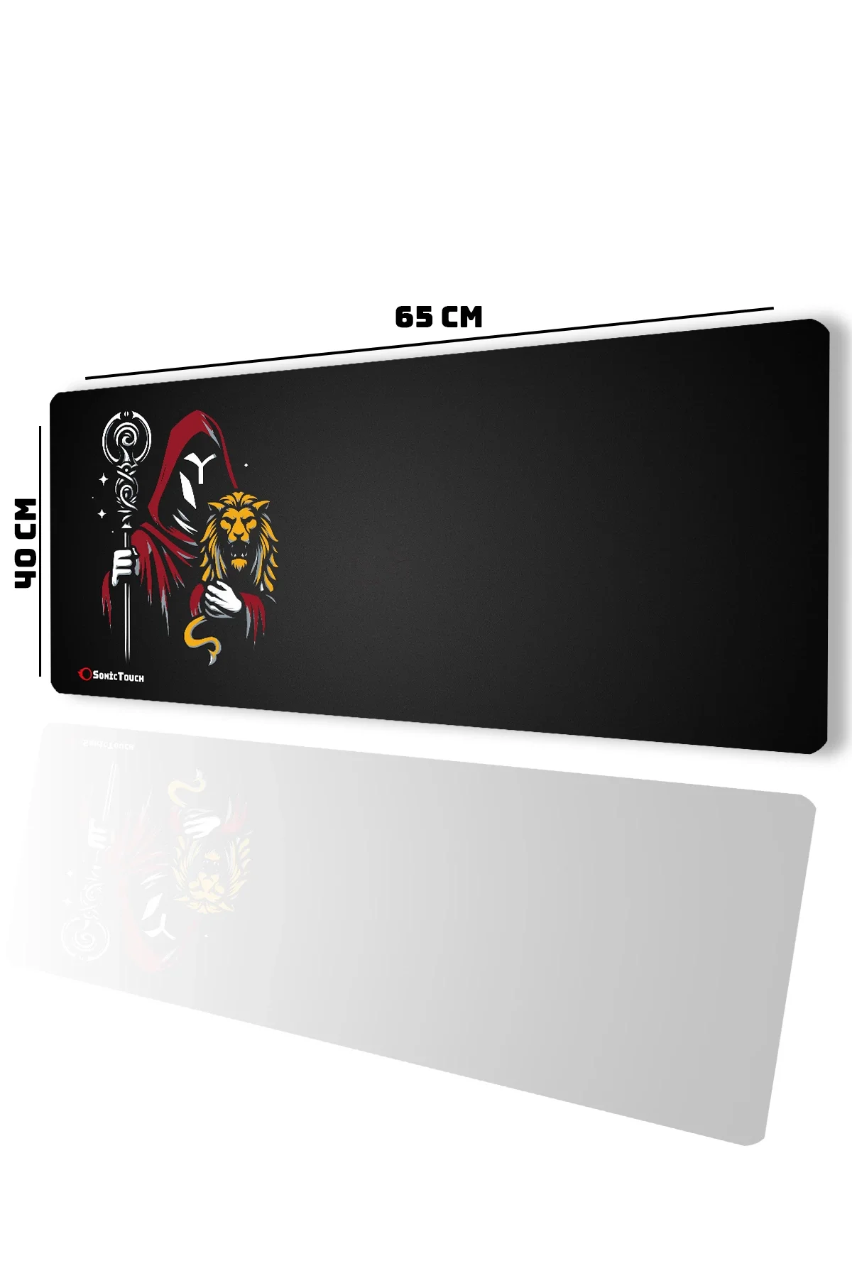 SonicTouch UltraGrand Derin Sarı Kırmızı Siyah Dikişsiz Xl Gaming Oyuncu Klavye Mouse Pad 40x65Cm