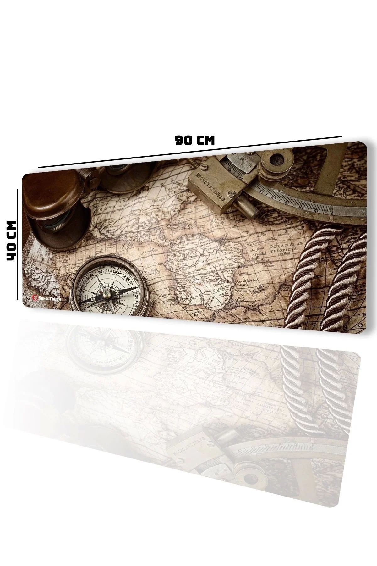 SonicTouch UltraGrand Gezginci Kaşif Gamer Oyuncu Xxl Kahverengi Klavye Mouse Pad 40x90Cm