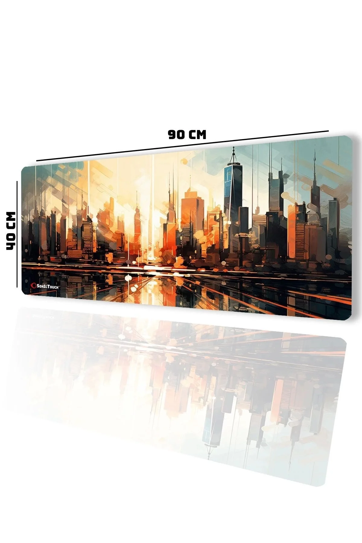 SonicTouch UltraGrand Gün Batımı Metropolis Temalı Gamer Oyuncu Xxl Klavye Mouse Pad 40x90Cm