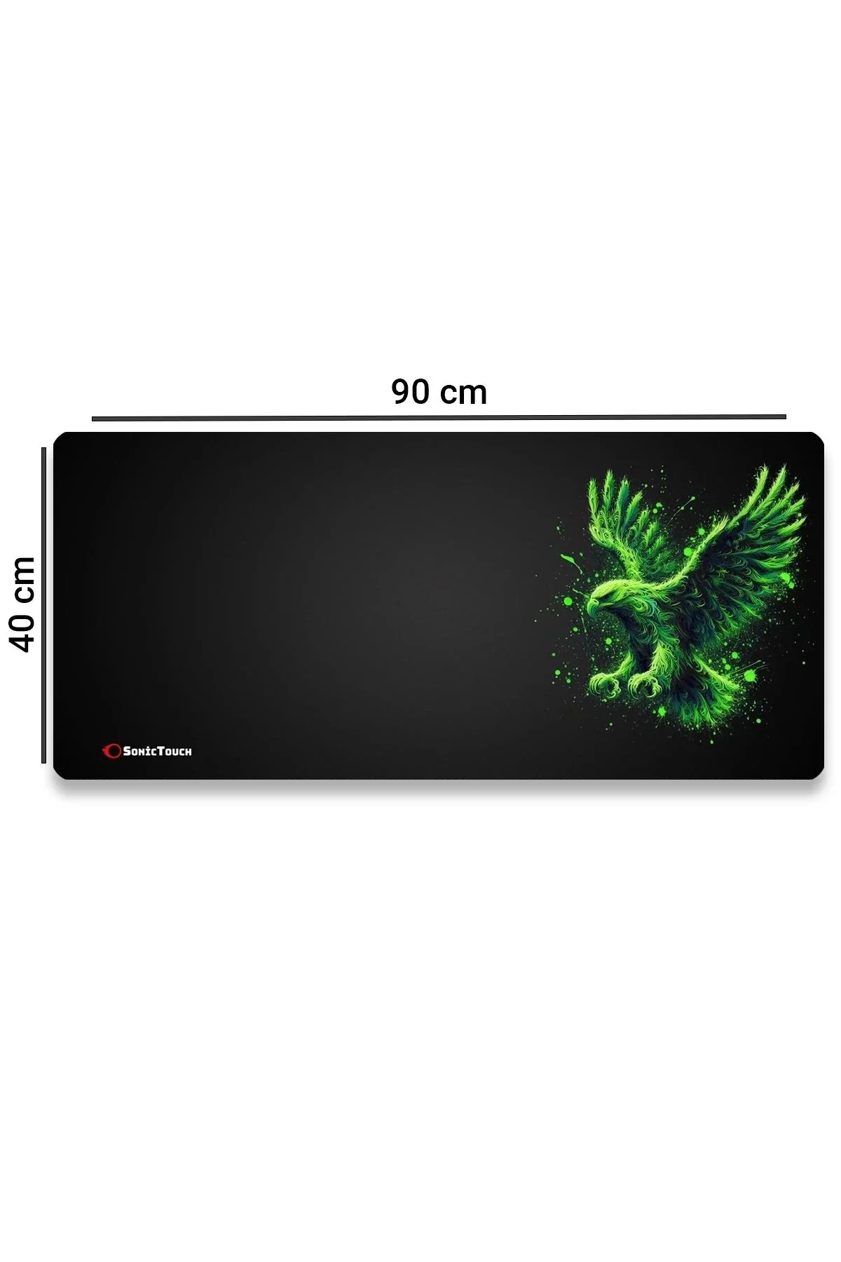 SonicTouch UltraGrand Siyah ve Neon Yeşili Kartal Dikişsiz Xxl Gaming Oyuncu Masaüstü Klavye Mouse Pad 40x90Cm