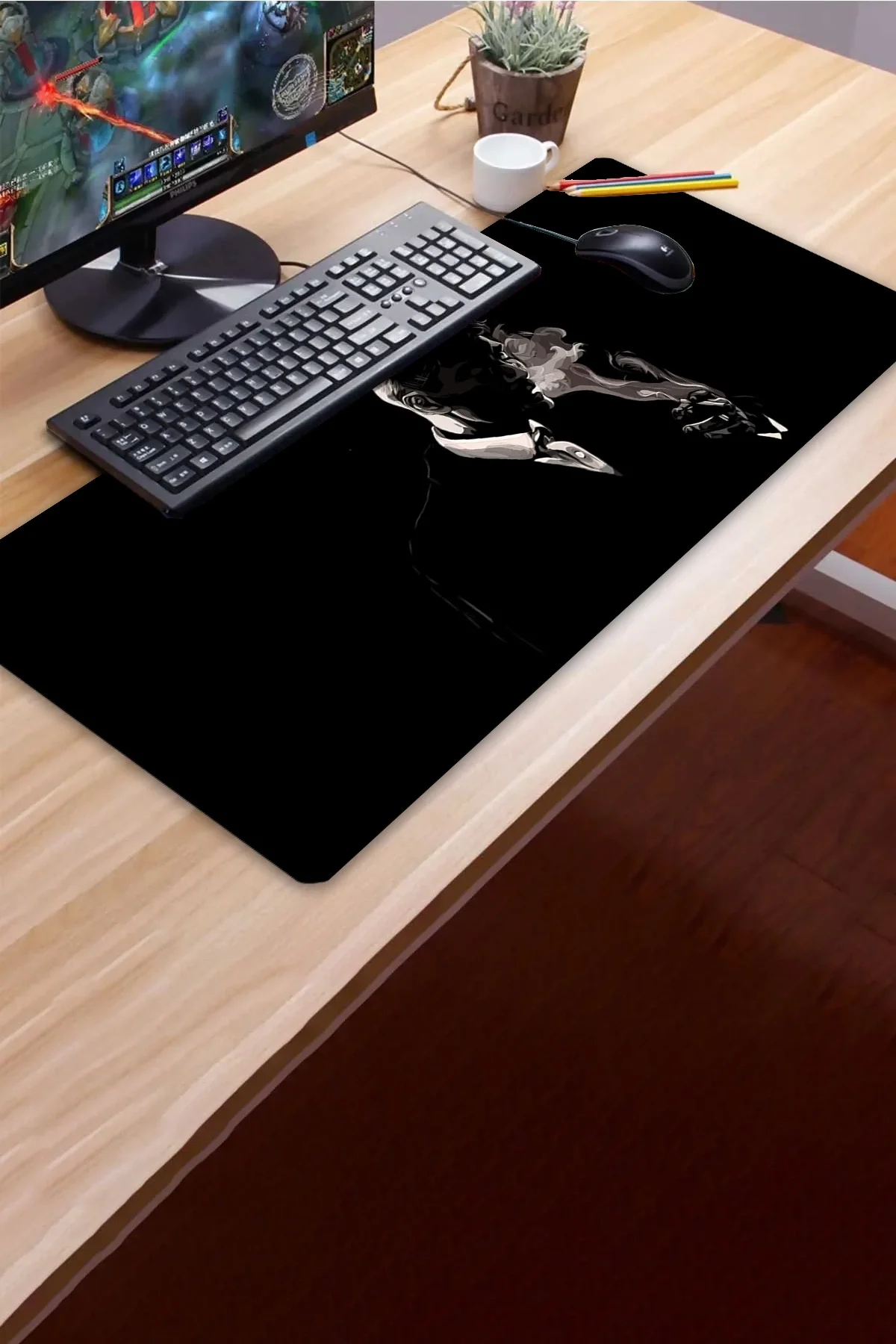 SonicTouch UltraGrand Tommy Shelby Sigara Dumanı Peaky Blinders Dikişsiz Xxl Gaming Oyuncu Masaüstü Klavye Mouse Pad 40x90Cm