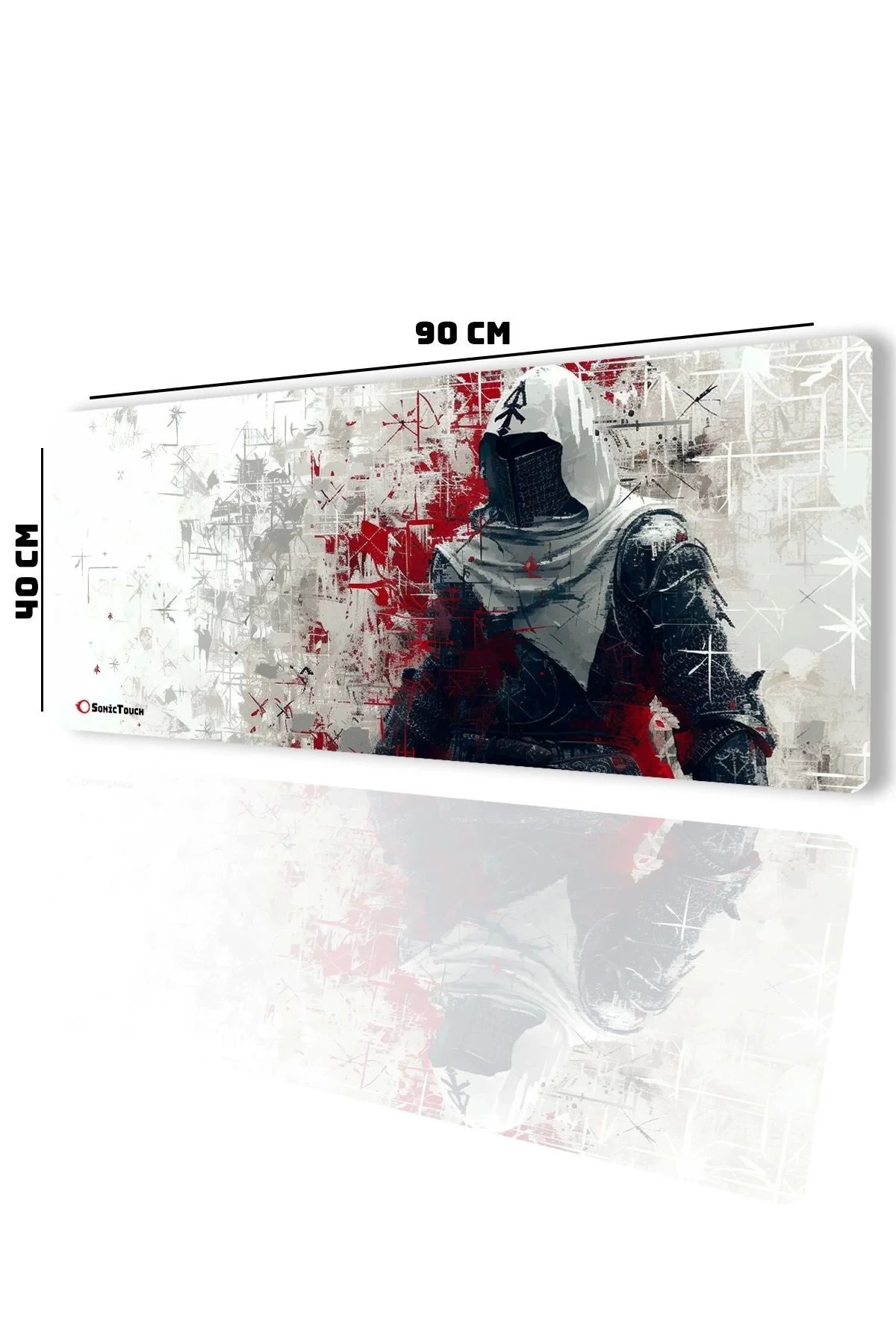 SonicTouch UltraGrand Suikastçı Gamer Oyuncu Xxl Beyaz Klavye Mouse Pad 40x90Cm