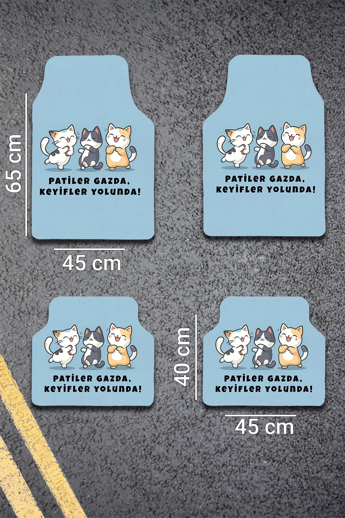 SonicTouch Universal Oto Araba Paspası Takımı Dijital Baskılı Her Araca Uyumlu Yıkanabilir 22OPD251105