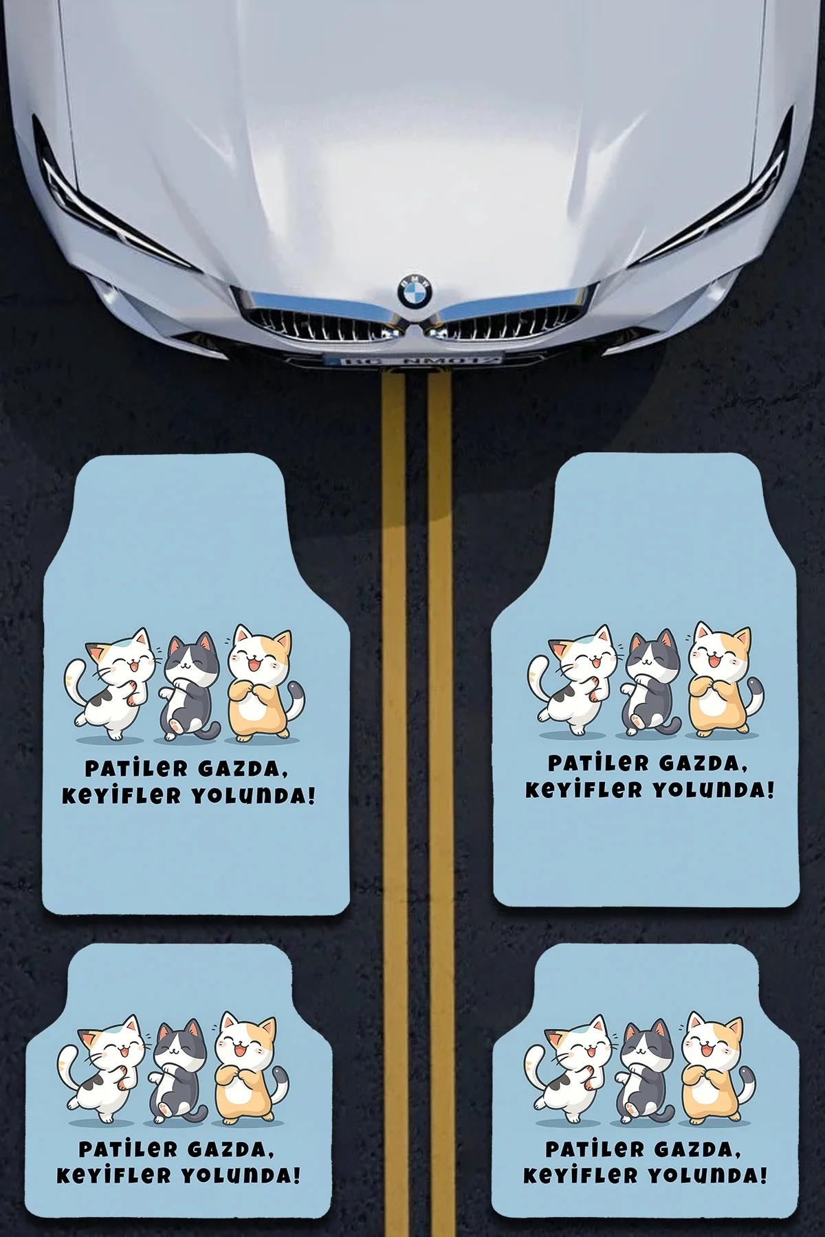 SonicTouch Universal Oto Araba Paspası Takımı Dijital Baskılı Her Araca Uyumlu Yıkanabilir 22OPD251105