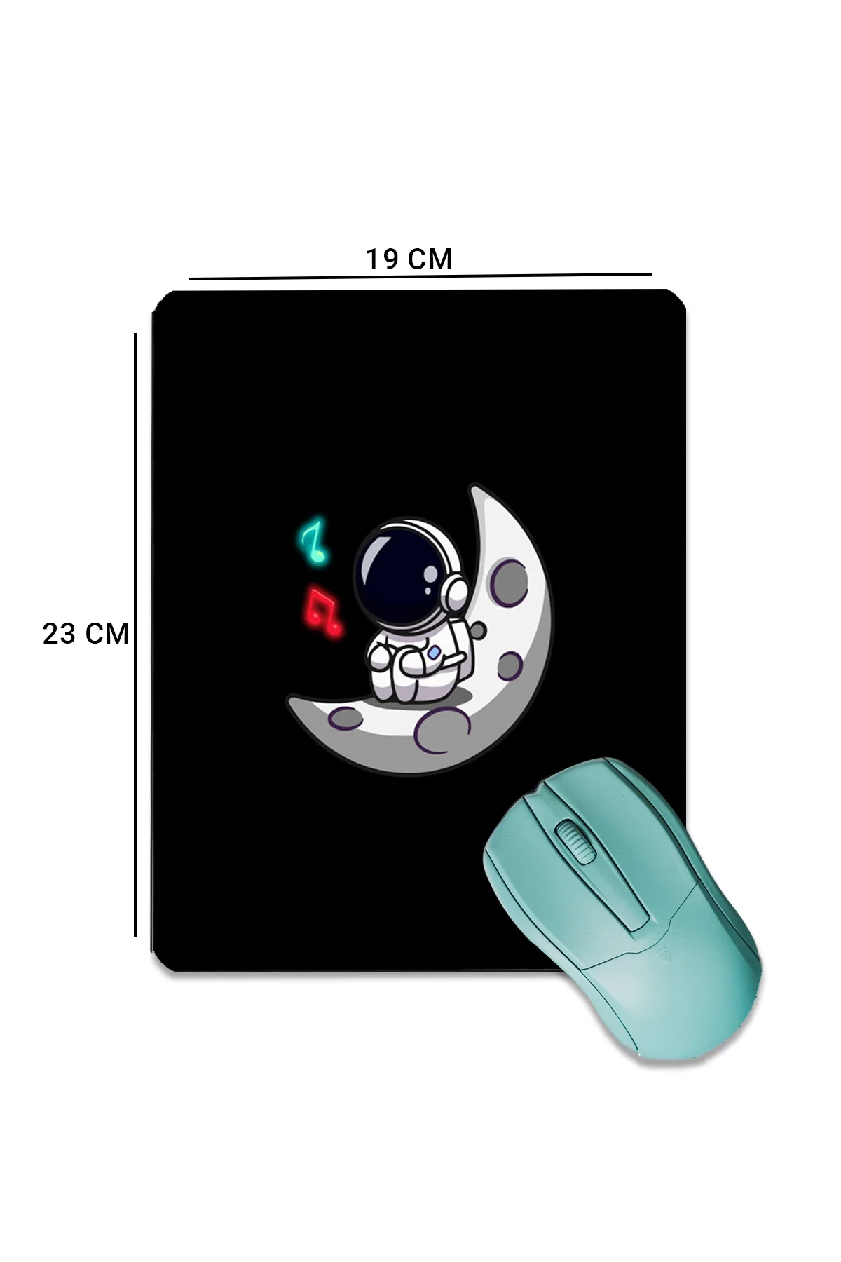 SonicTouch Yalnız Astronot Pürüzsüz Yüzey Kaymaz Taban Dikişsiz Kenar Gamer Oyuncu Mouse Pad 19x23cm