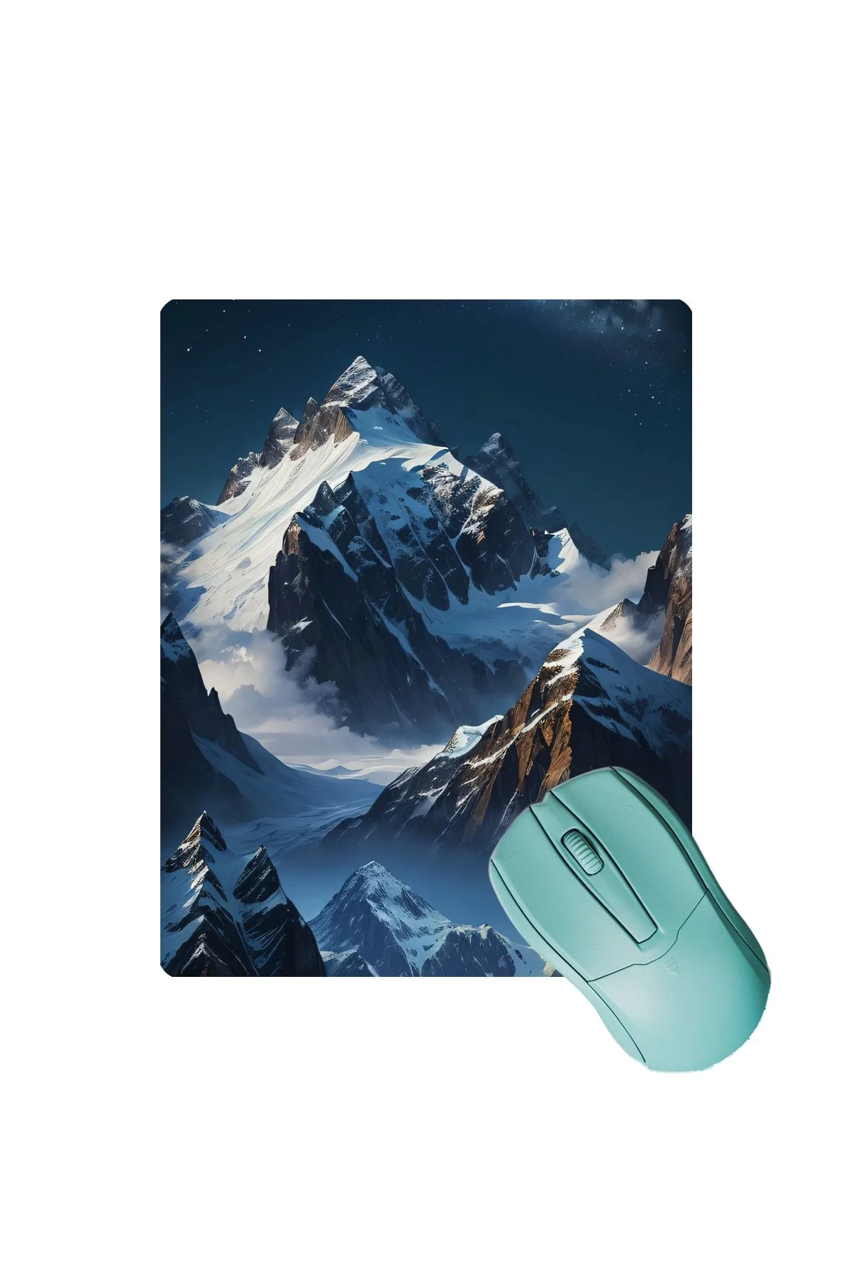 SonicTouch Yükselen Zafer Ay Yıldızlı Dağ Zirvesi Temalı Kaymaz Gaming Oyuncu Dikişsiz Mouse Pad 17x21cm
