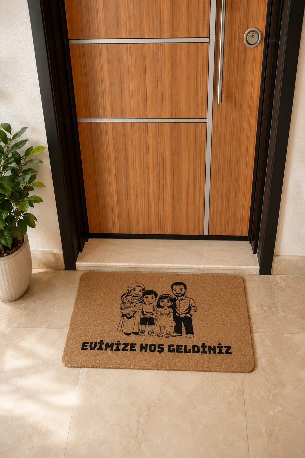 Valerine Life Aileye Özel Karikatürize Coco Hoş Geldiniz Koko Ev iç Dış Kapı Önü Paspası 45x70cm