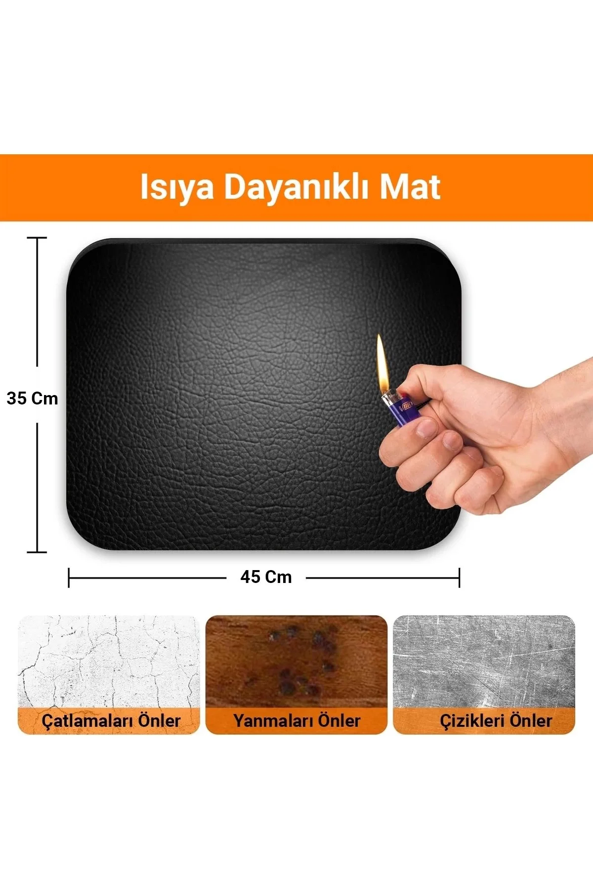 Valerine Life Airfryer Matı Isıya Dayanıklı Su Geçirmez Kaymaz Yıkanabilir Siyah Pad 35x45cm