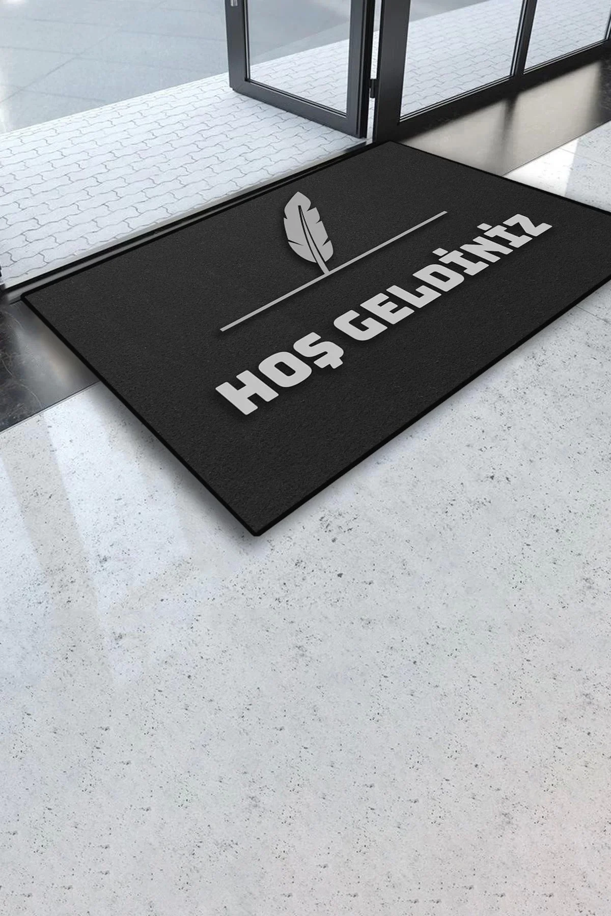 Valerine Life Avukat Bürosu ve Noter Gri Renk Hoş Geldiniz Kapı Önü Paspası 45x70cm