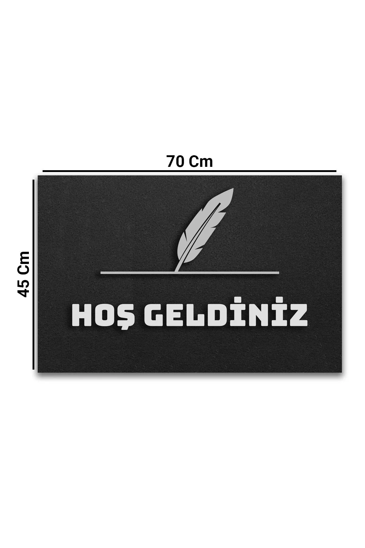 Valerine Life Avukat Bürosu ve Noter Gri Renk Hoş Geldiniz Kapı Önü Paspası 45x70cm