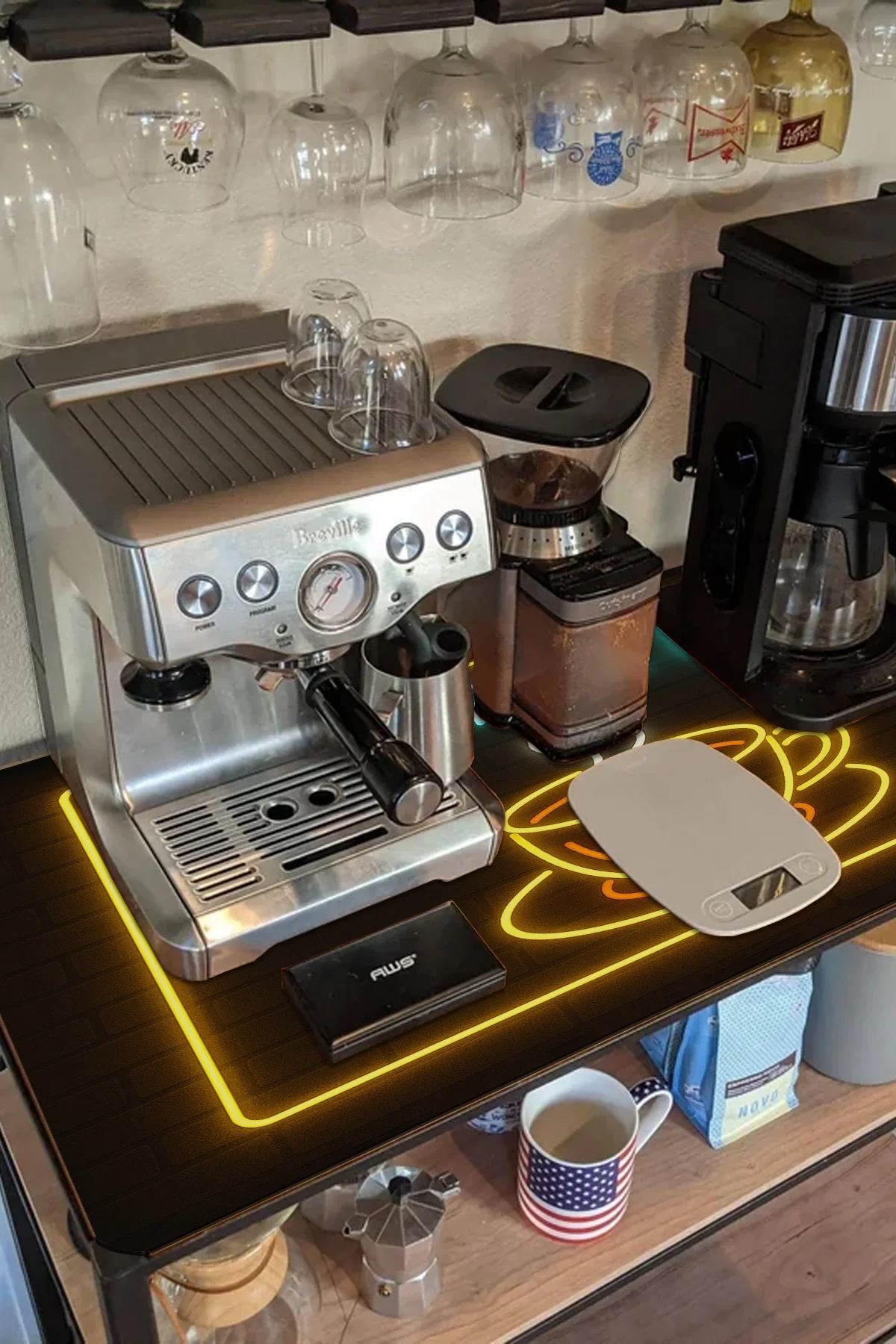 Valerine Life Barista Kahve Barı Tezgah Matı Sıvı Geçirmez XXL Büyük Boy Espresso Makinesi Pad 40x90cm 27BRD250827