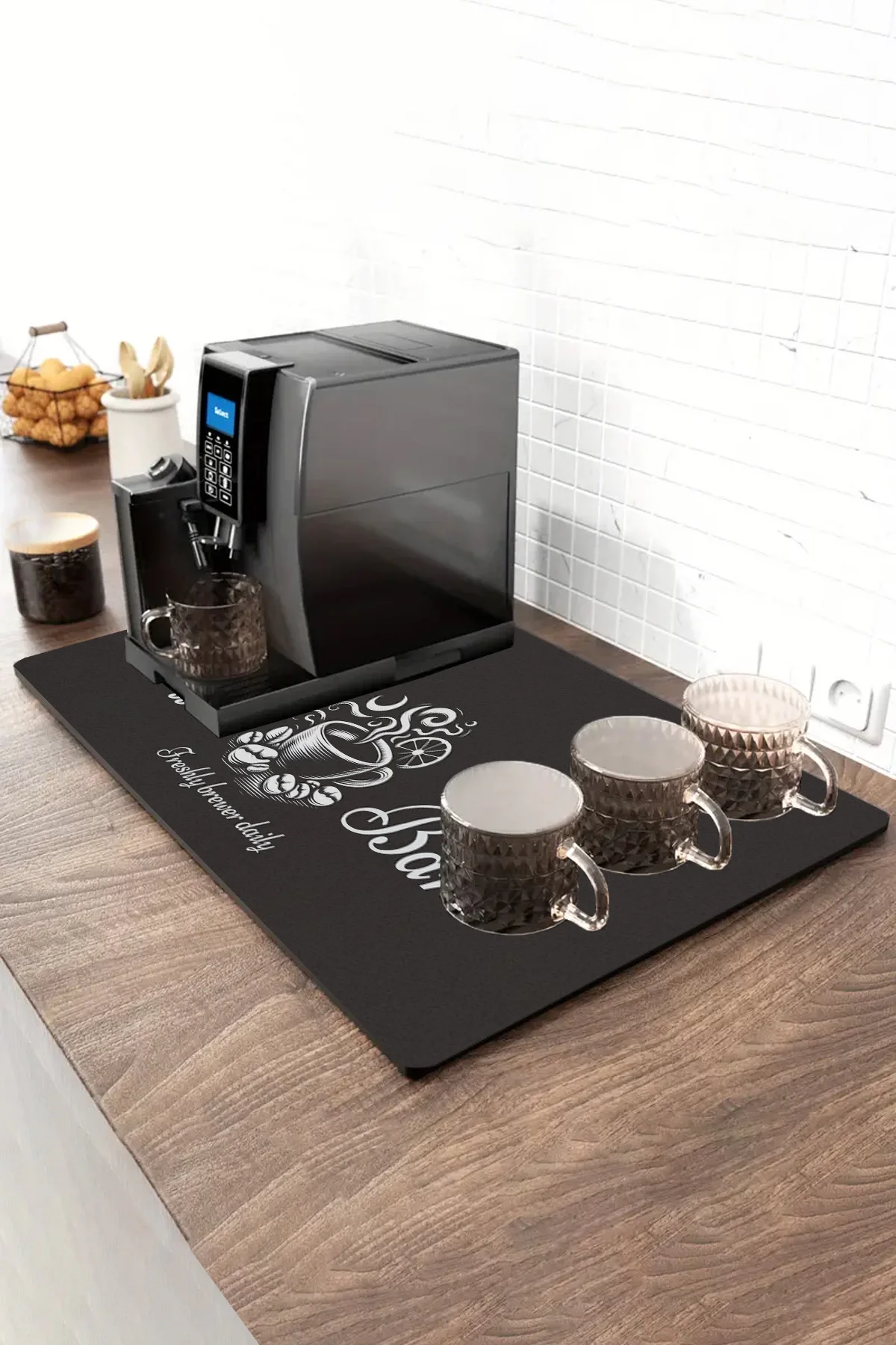 Valerine Life Barista Matı Sıvı Geçirmez Büyük Boy XXL Kahve Barı Espresso Kahve Makinesi Pad 40x90cm 27241224