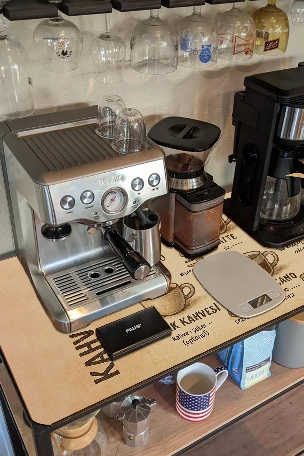 Valerine Life Barista Matı Sıvı Geçirmez Büyük Boy XXL Kahve Barı Espresso Kahve Makinesi Pad 40x90cm 27250224