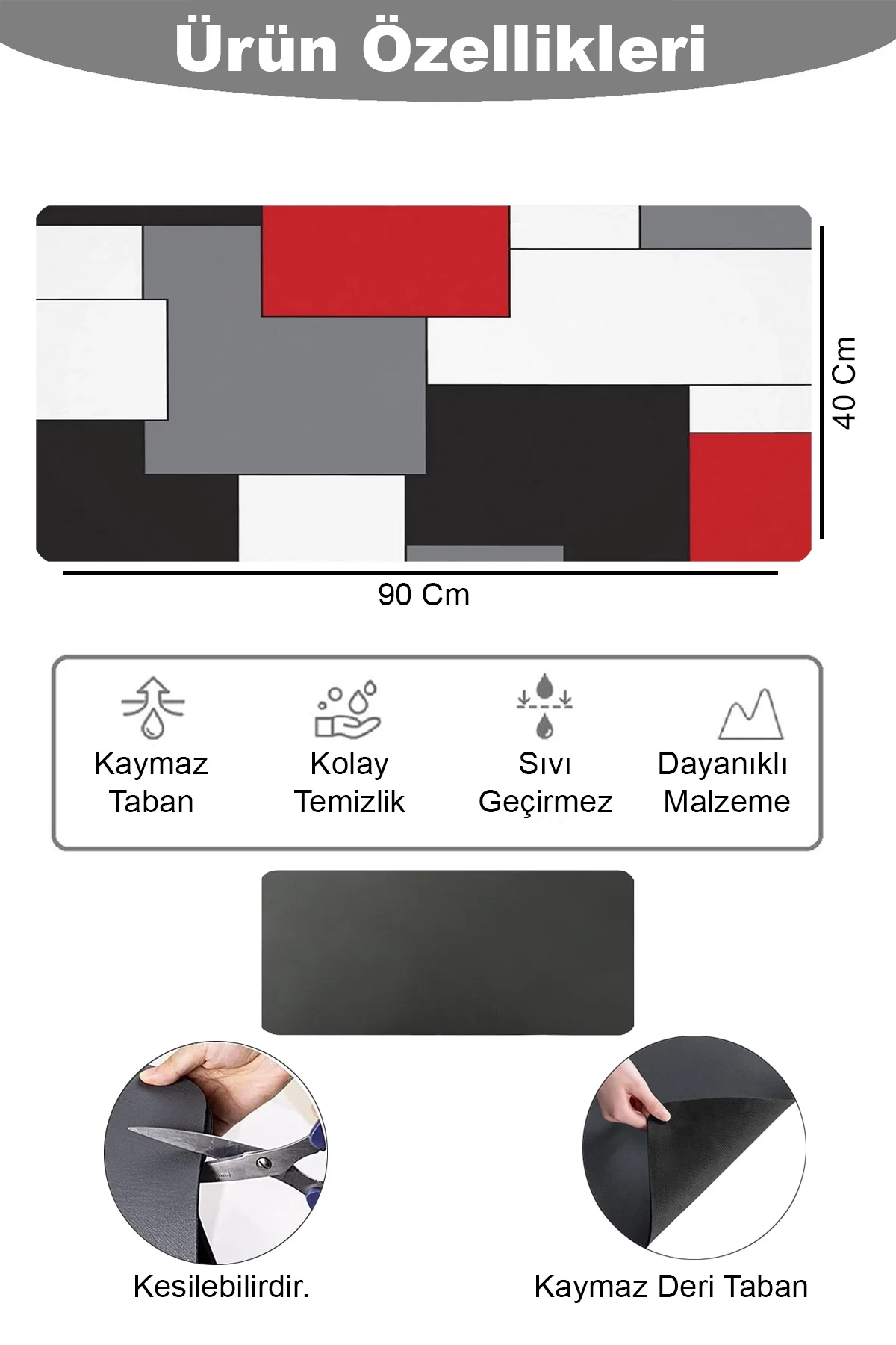 Valerine Life Barista Matı Sıvı Geçirmez Büyük Boy XXL Kahve Barı Espresso Kahve Makinesi Pad 40x90cm 27241225