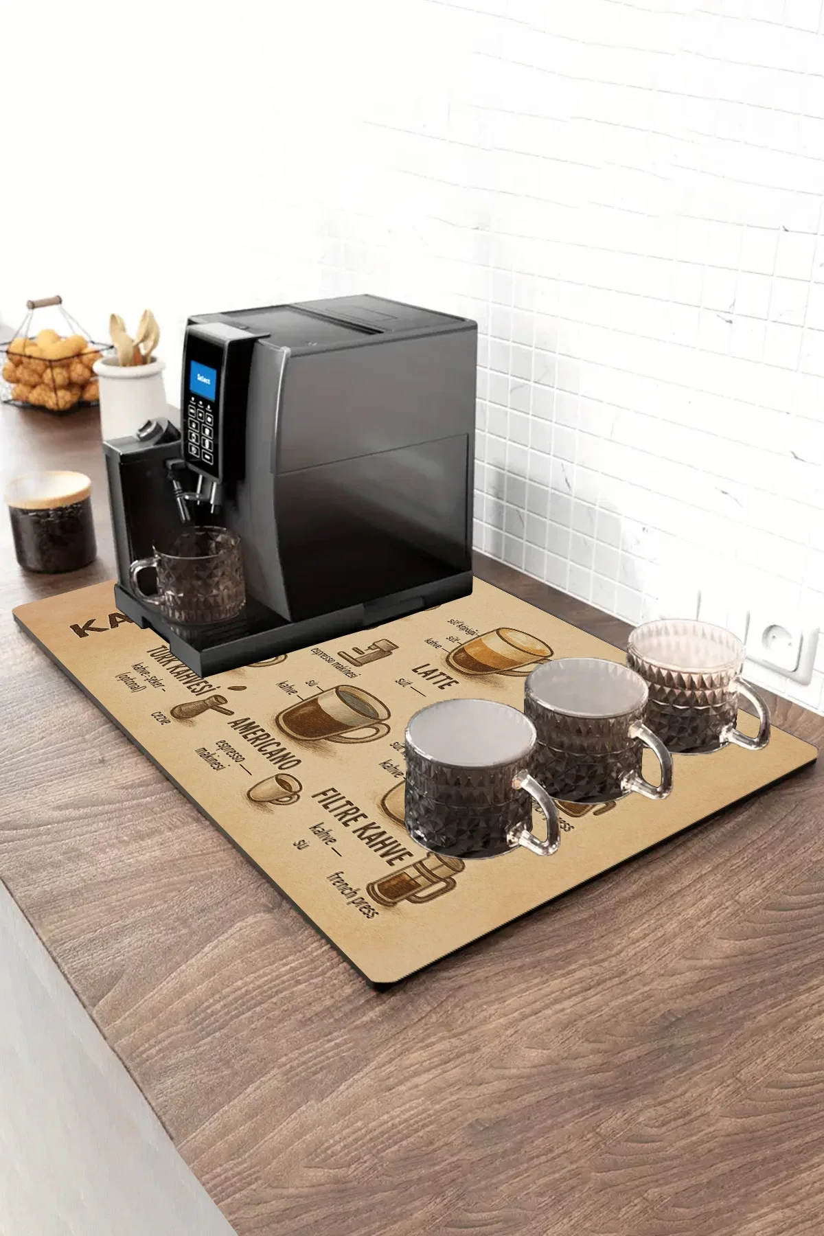 Valerine Life Barista Matı Sıvı Geçirmez Büyük Boy XXL Kahve Barı Espresso Kahve Makinesi Pad 40x90cm 27250224