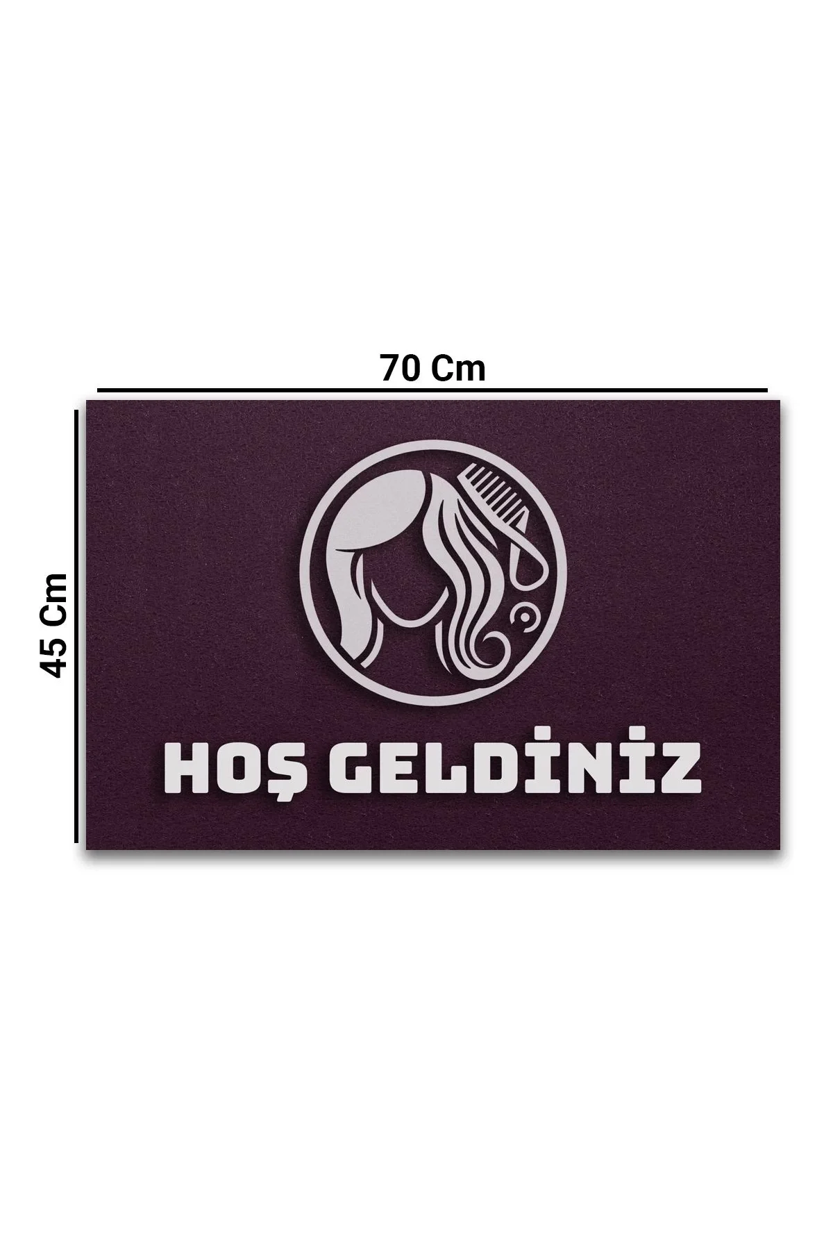 Valerine Life Bayan Kuaförü Palatinate Mor Renk Hoş Geldiniz Kapı Önü Paspası 45x70cm