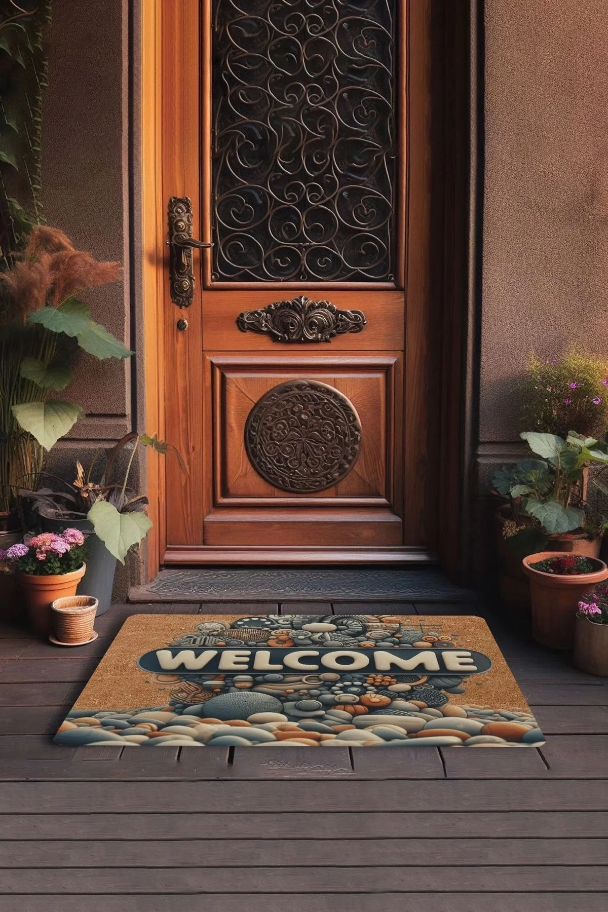 Valerine Life Çakıl Taşları Welcome Kapı Önü Paspası 45x70cm