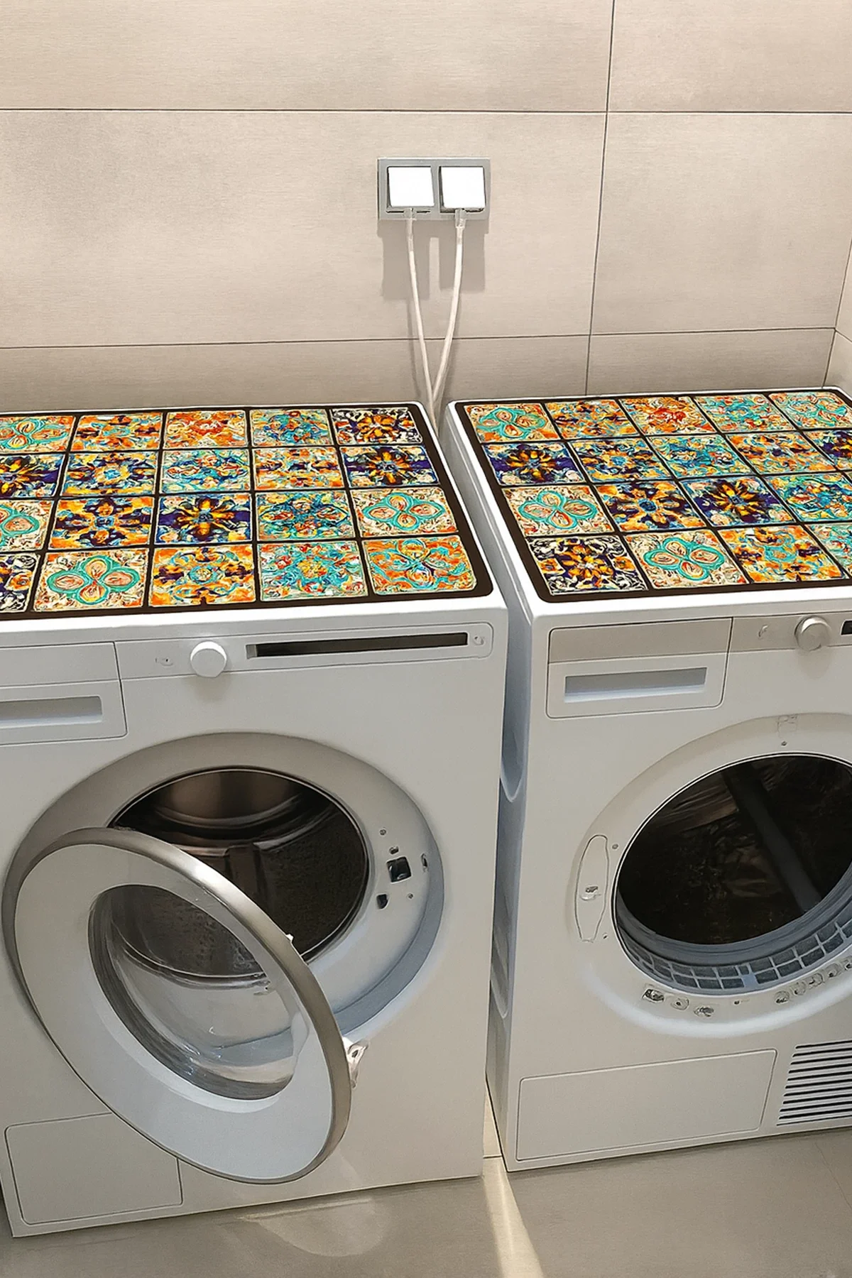 Valerine Life Çamaşır ve Kurutma Makinesi Üstü Düzenleyici Matı Örtüsü Kaymaz Sıvı Geçirmez 27CMD251004